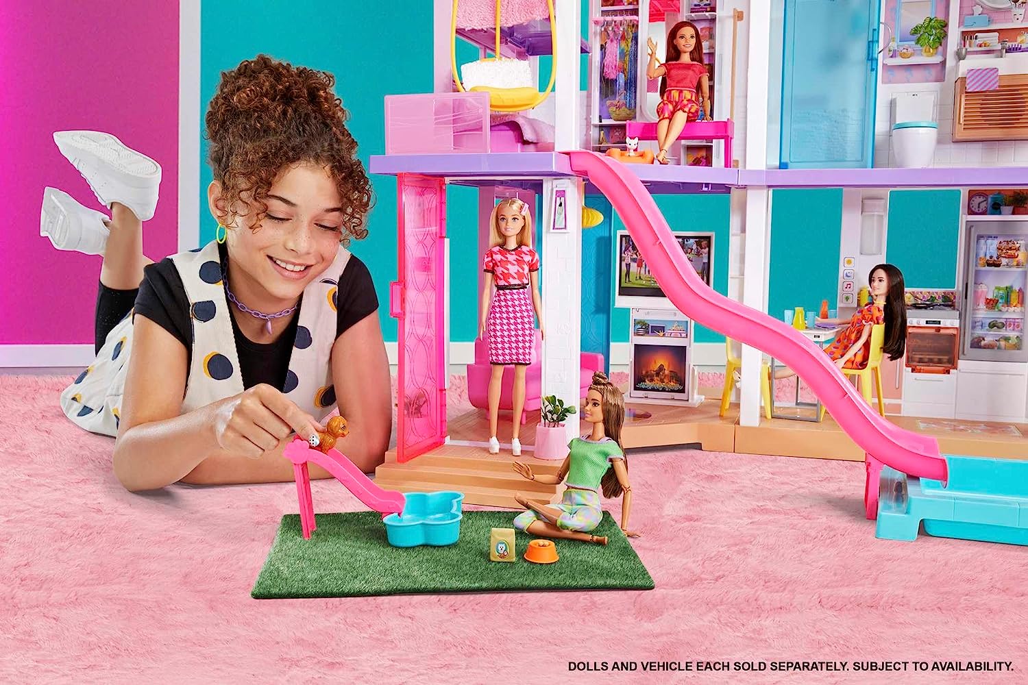 Barbie DreamHouse. Doll House Playset with 75+ Furniture & Accessories. 10 Play Areas. Lights & Sounds. Wheelchair-Accessible Elevator
