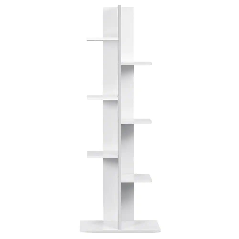 Costway HW57374WH White Open Concept Bookcase Plant Display Shelf Rack Storage Holder Wooden