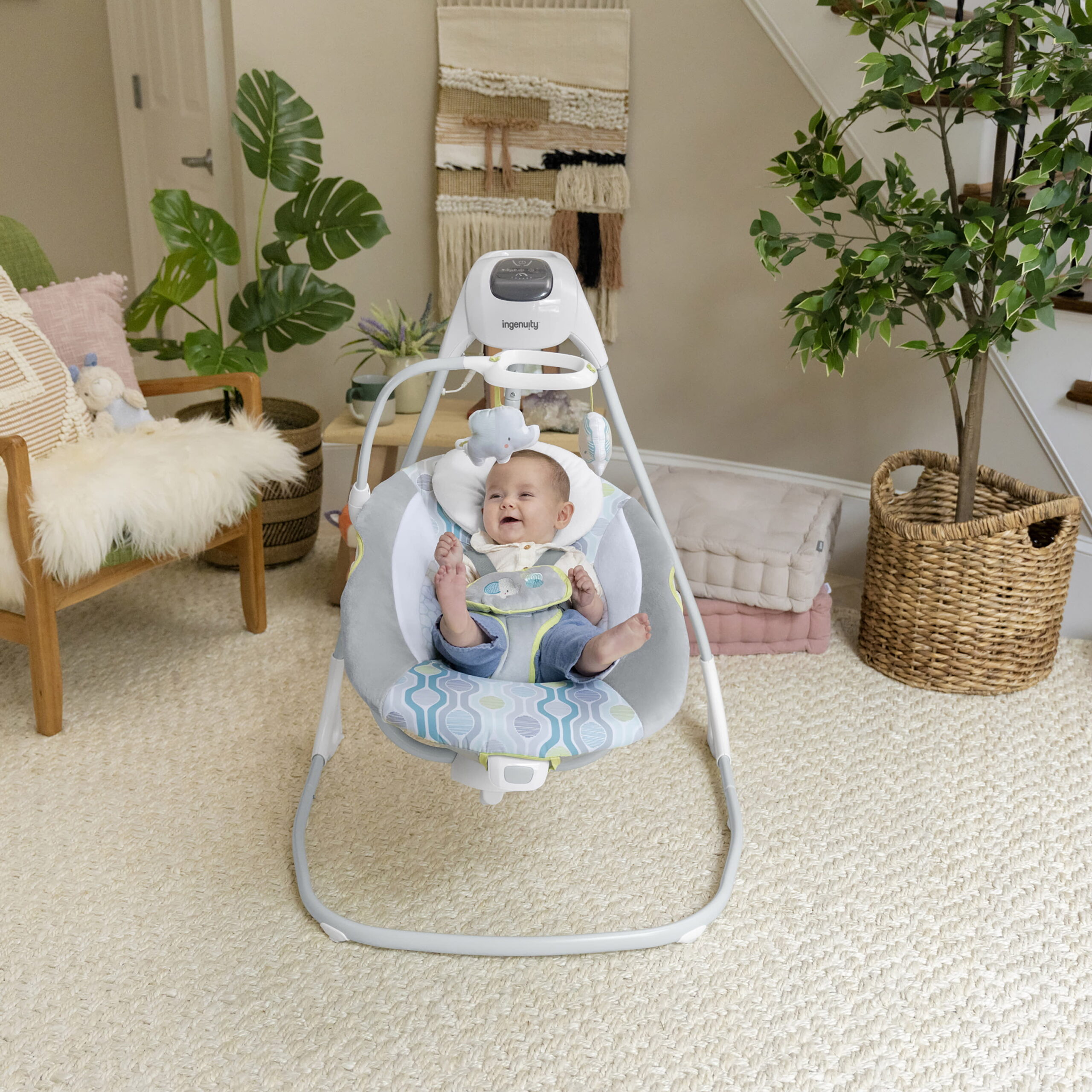 Ingenuity SimpleComfort Multi-Direction Compact Baby Swing with Vibrating Seat. Unisex - Everston