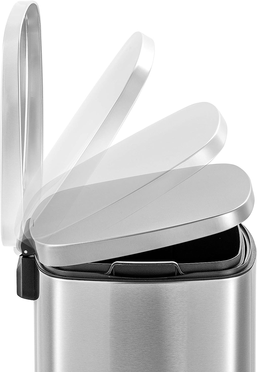 QUALIAZERO 50L/13Gal Heavy Duty Hands-Free Stainless Steel Commercial/Kitchen Step Trash Can. Fingerprint-Resistant Soft Close Lid Trashcan. 50L / 13 GAL