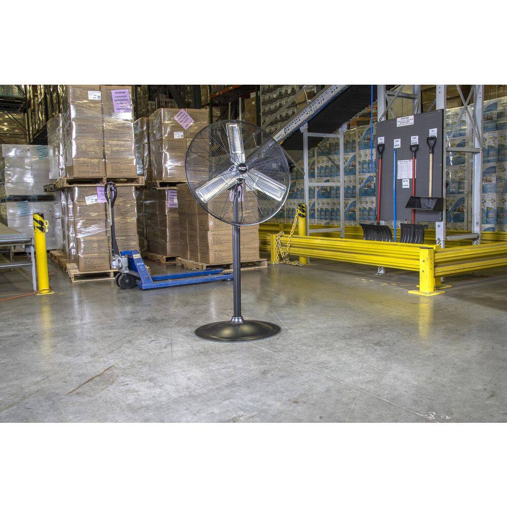 Comfort Zone CZHVP30 30 in. High-Velocity 3-Speed Industrial Pedestal Fan with Aluminum Blades and Adjustable Height