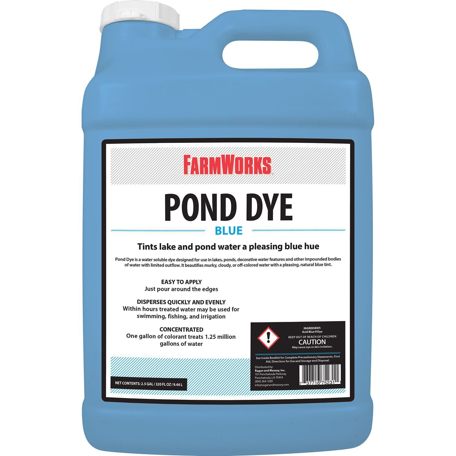 FarmWorks Blue Pond Dye. 2.5 gal.. 75231