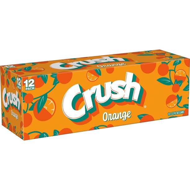 Crush Orange Soda. 12 fl oz cans. 12 pack