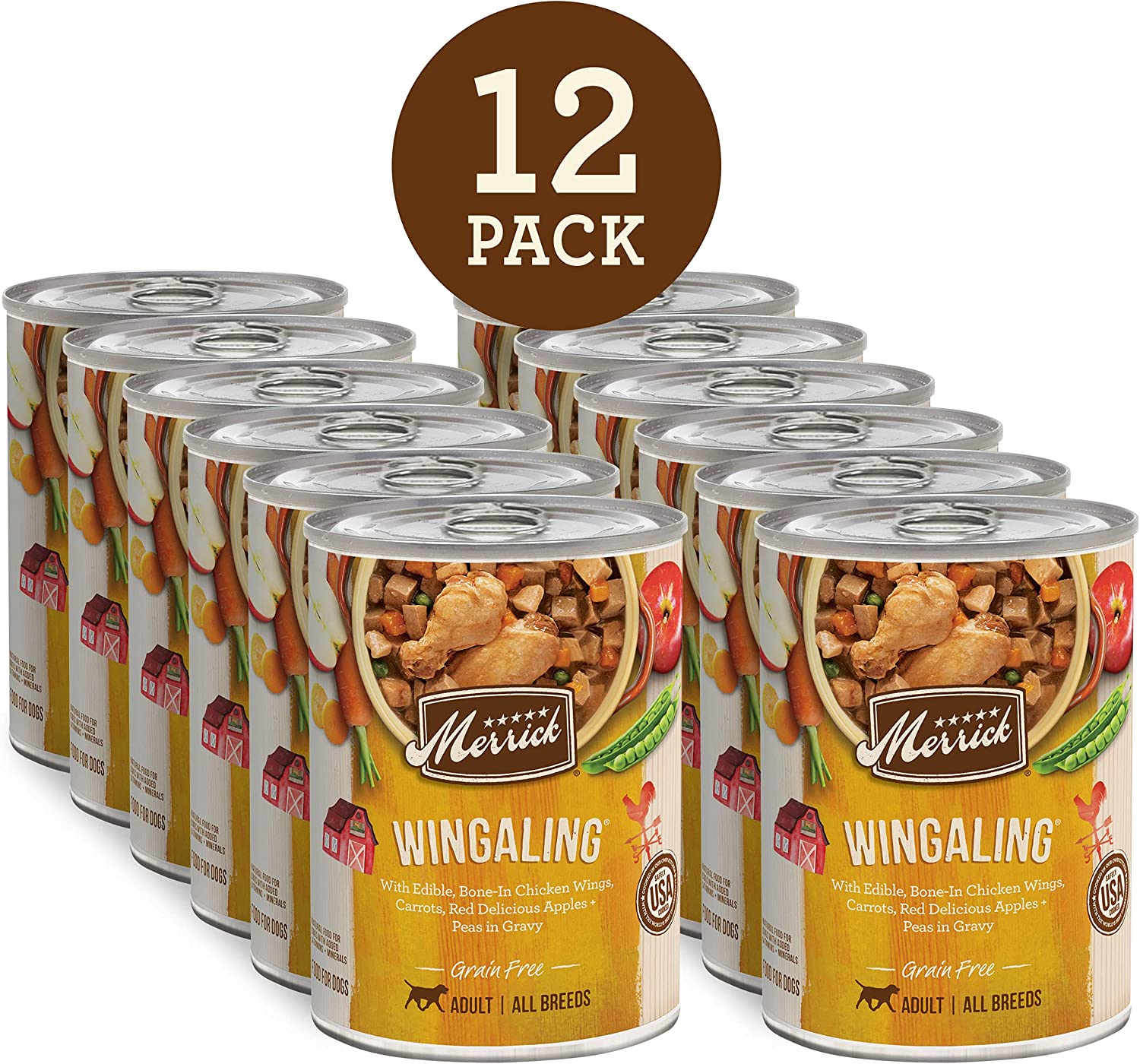 Merrick Grain Free Wingaling All Breed Sizes Canned Wet Dog Food  (Case of 12)