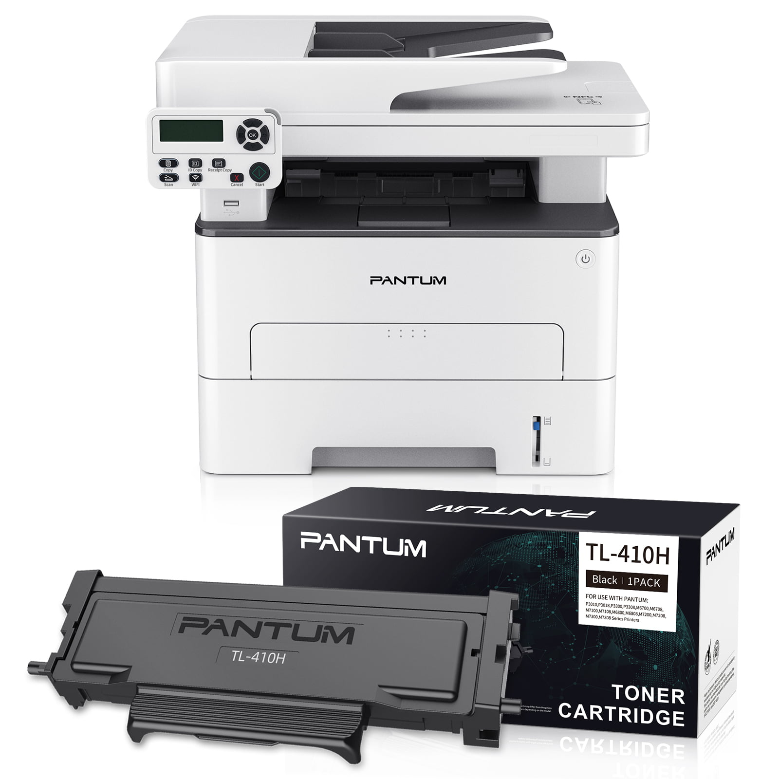 PANTUM M7102DW with 1 Pack TL-410H. Compact All-in One Monochrome Wireless Laser Printer. Copier. Scanner and Cartridge Yields up to 3000 Pages