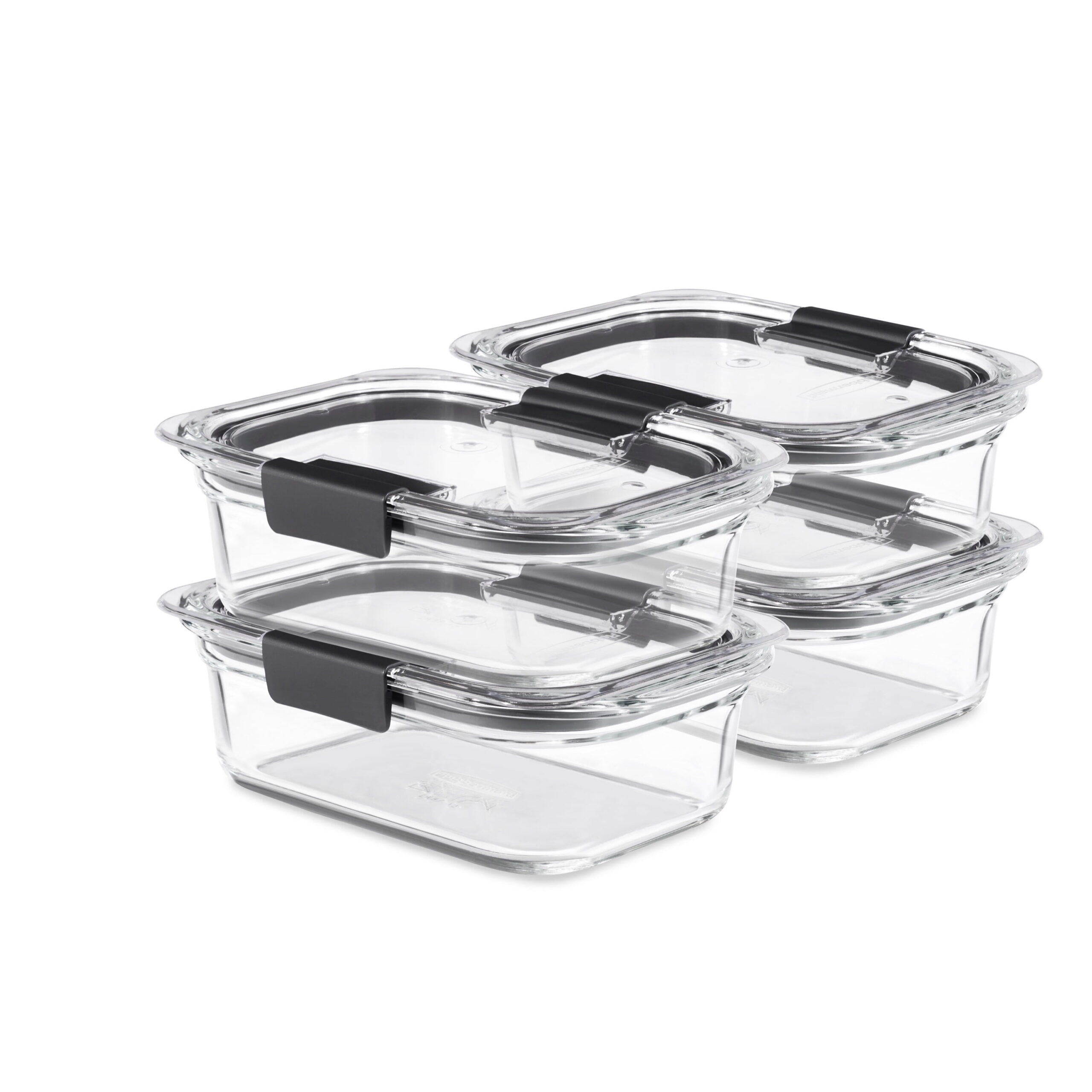 Rubbermaid Brilliance Glass Set of 4 Food Storage Containes with Latching Lids. 3.2 Cups