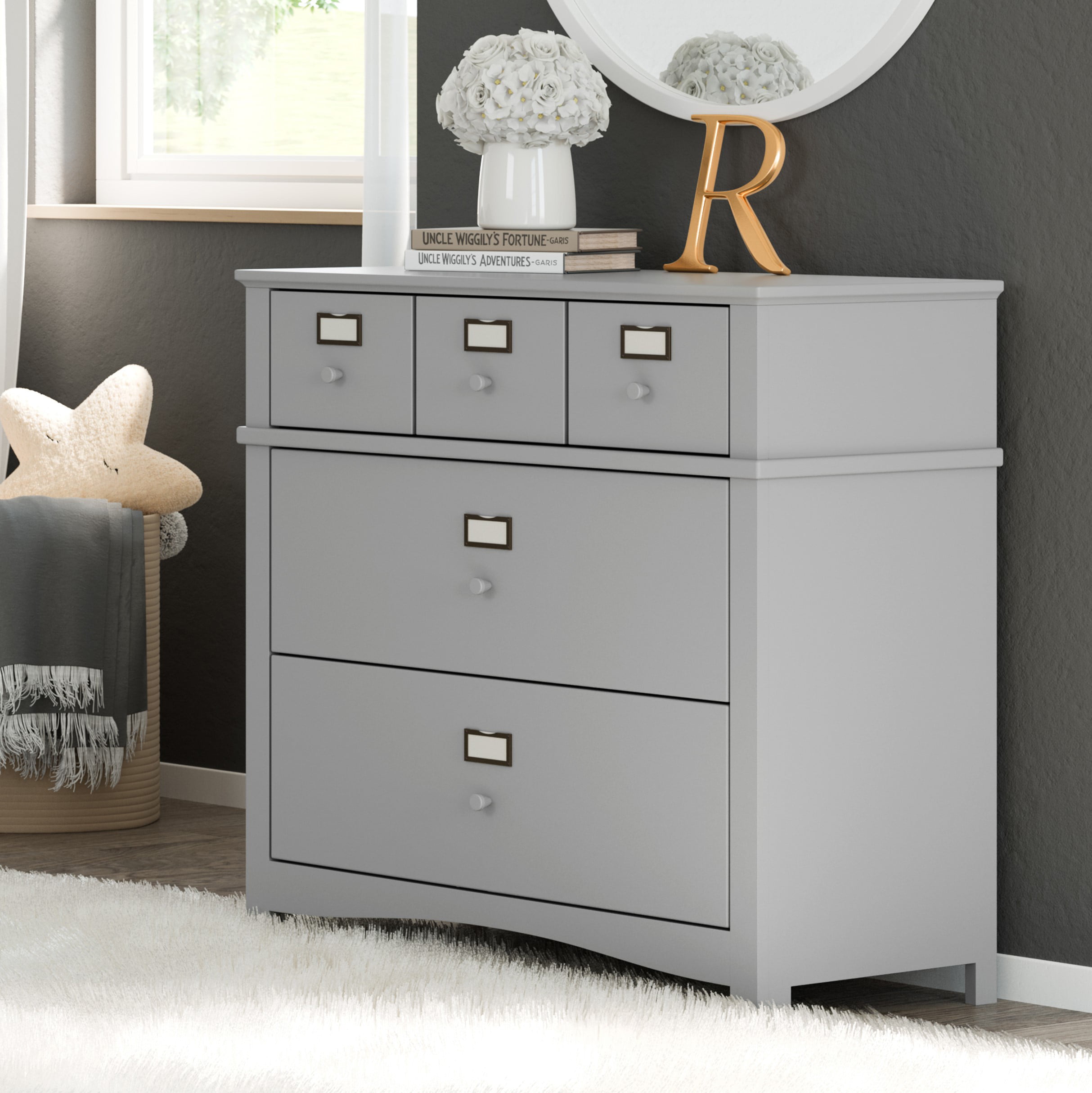 Graco Story 3 Drawer Classic Customizable Dresser Pebble Gray