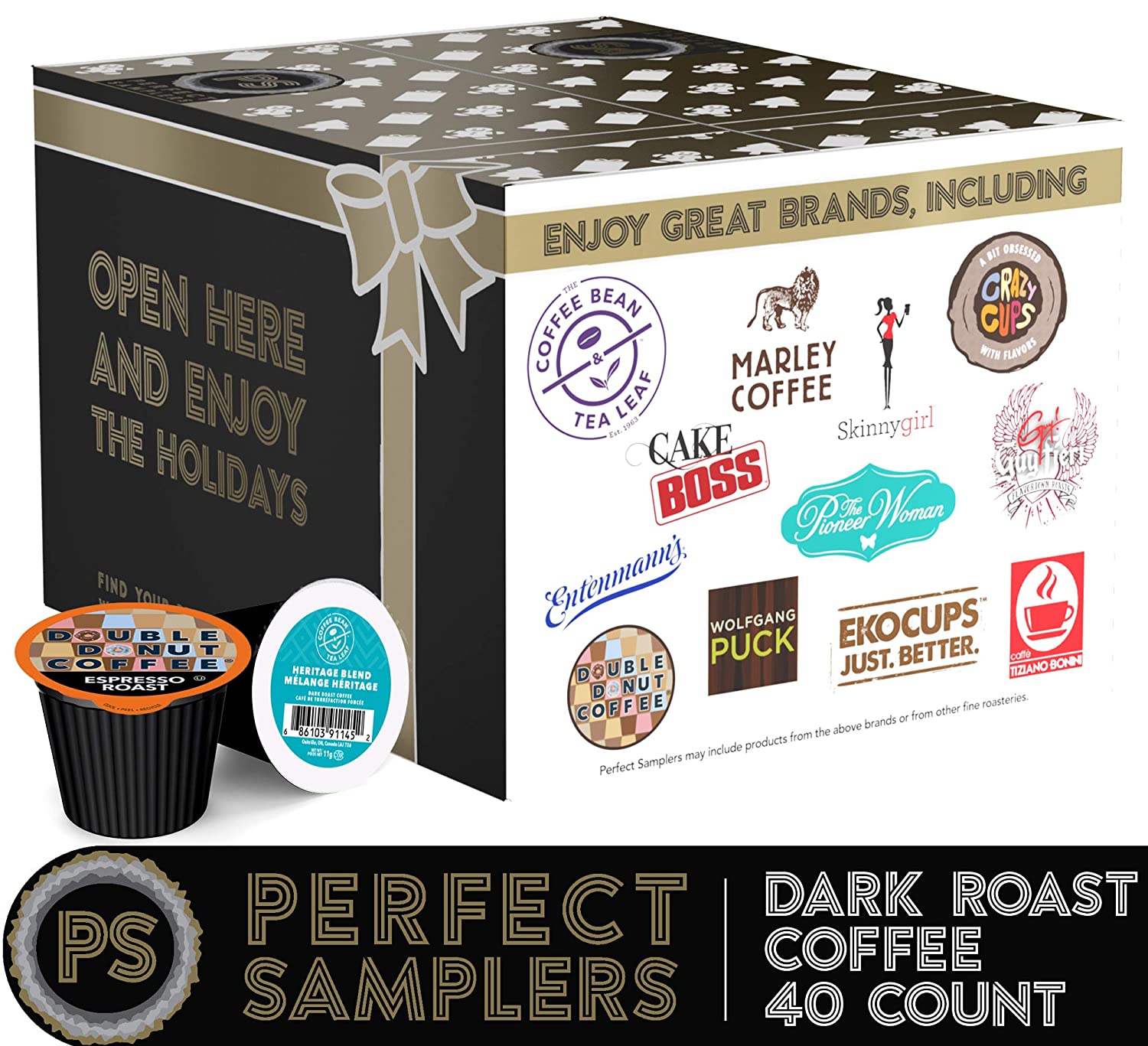 Perfect Samplers Dark Roast Coffee Pod Variety Pack. Keurig K Cups. 40 Count