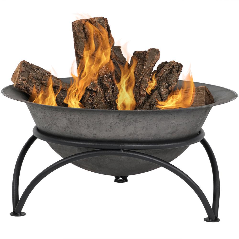 Sunnydaze Decor 24-in W Grey Cast Iron Wood-Burning Fire Pit