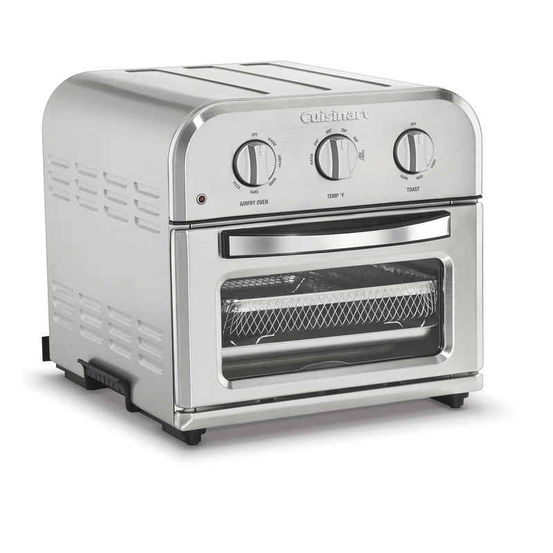 Cuisinart TOA-26 Compact Airfryer Toaster Oven. 1800-Watt Motor with 6-in-1 Functions and Wide Temperature Range. Large Capacity Air Fryer with 60-Minute Timer/Auto-Off. Stainless Steel