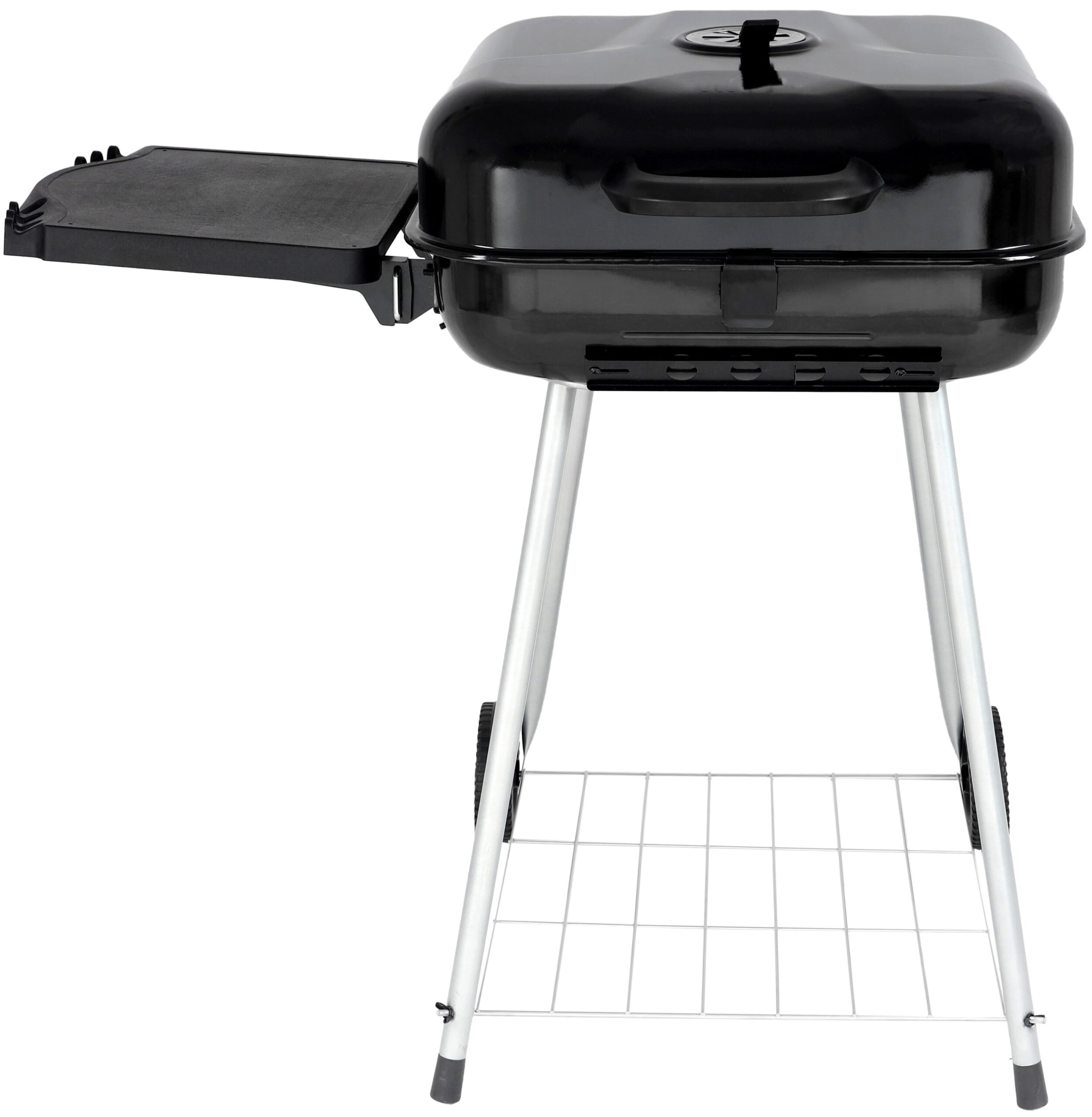 RevoAce 22″ Square Charcoal Grill with Foldable Side Shelf. Black