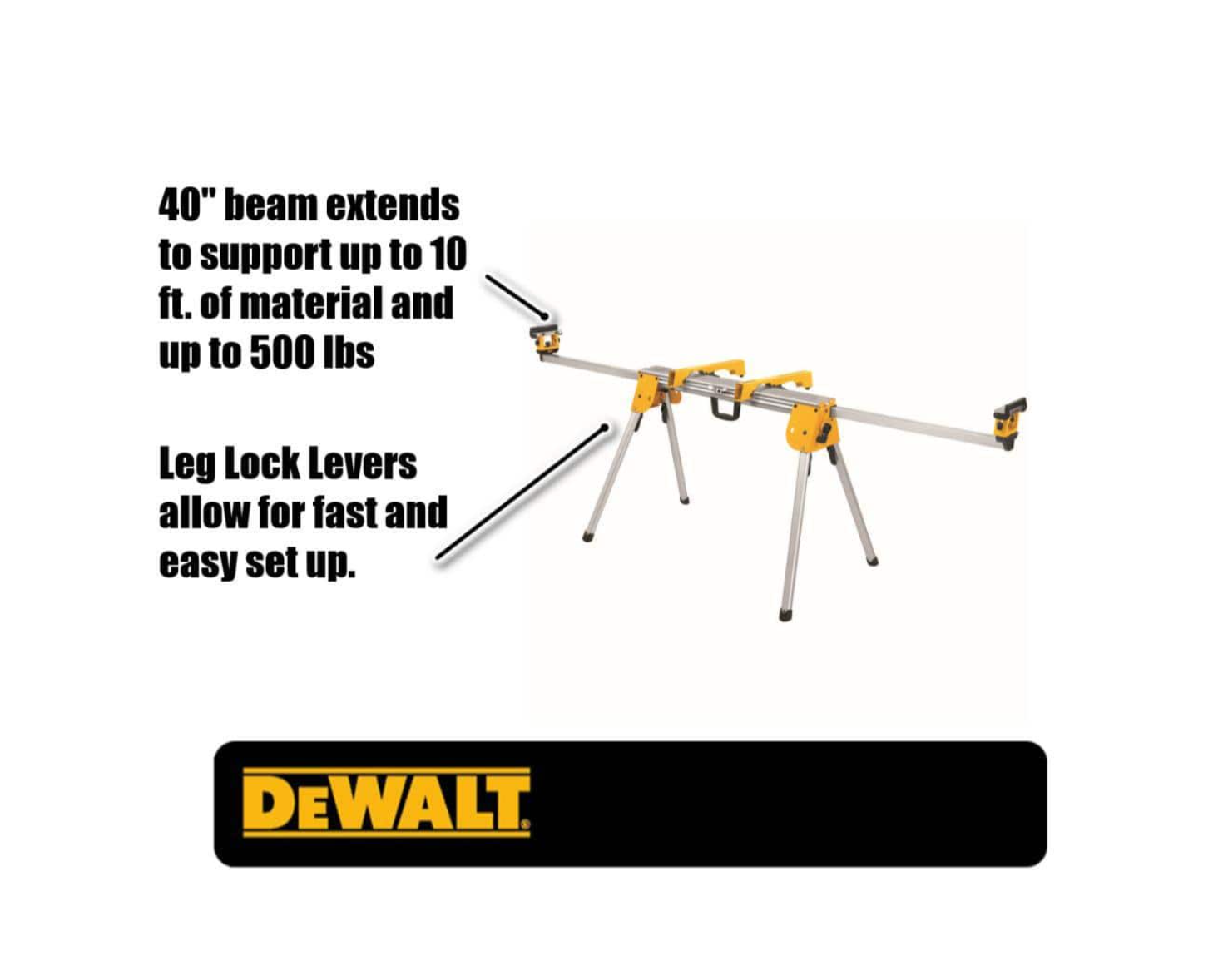 DEWALT DWX724 29.8 lbs. Compact Miter Saw Stand with 500 lbs. Capacity