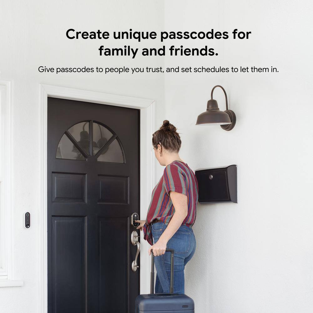 Google RB-YRD540-WV-BSP Nest x Yale Lock - Tamper-Proof Smart Deadbolt Lock with Nest Connect - Black Suede