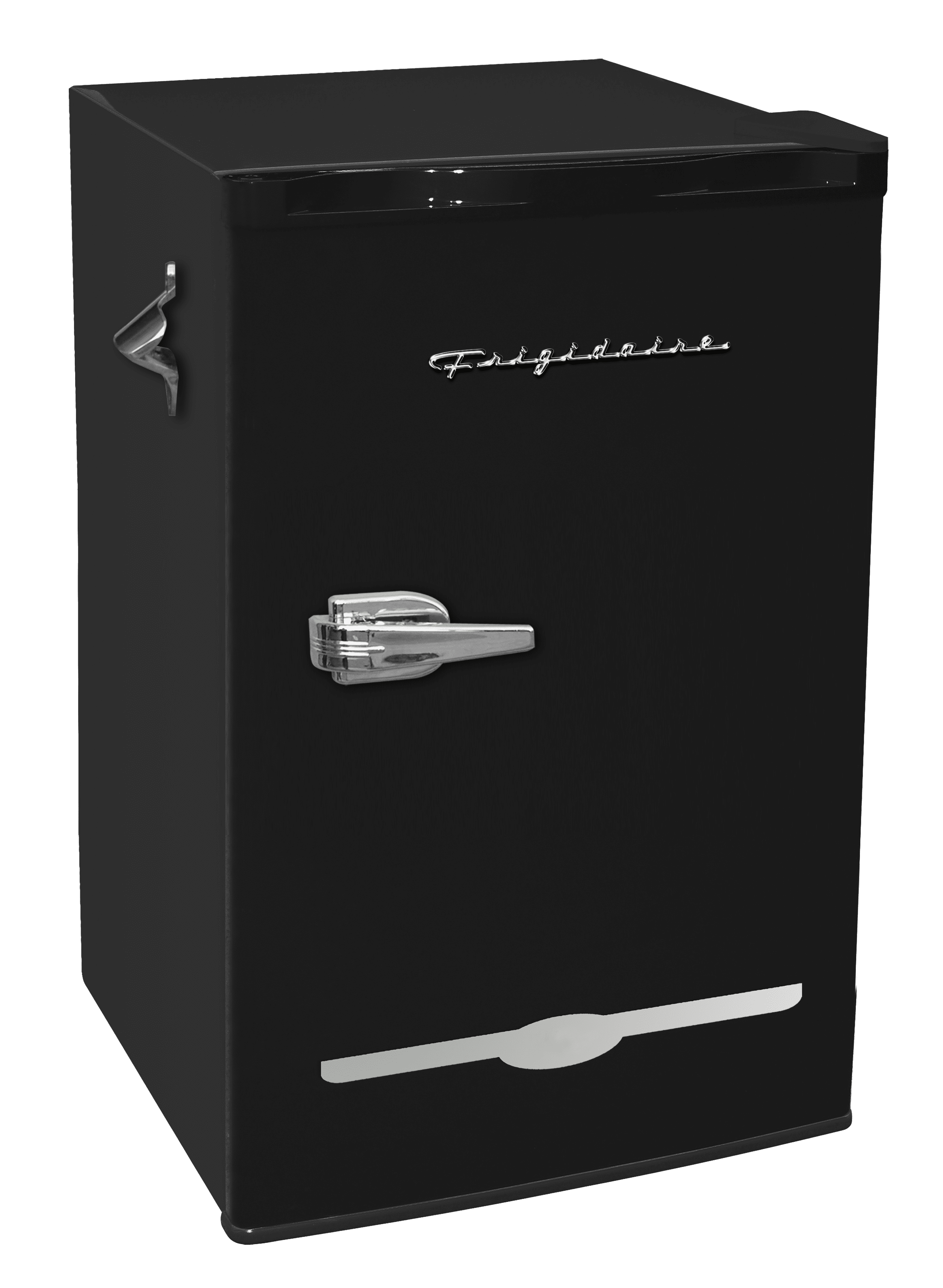 Frigidaire 3.2 Cu. ft. Retro Compact Refrigerator with Side Bottle Opener EFR376. Black