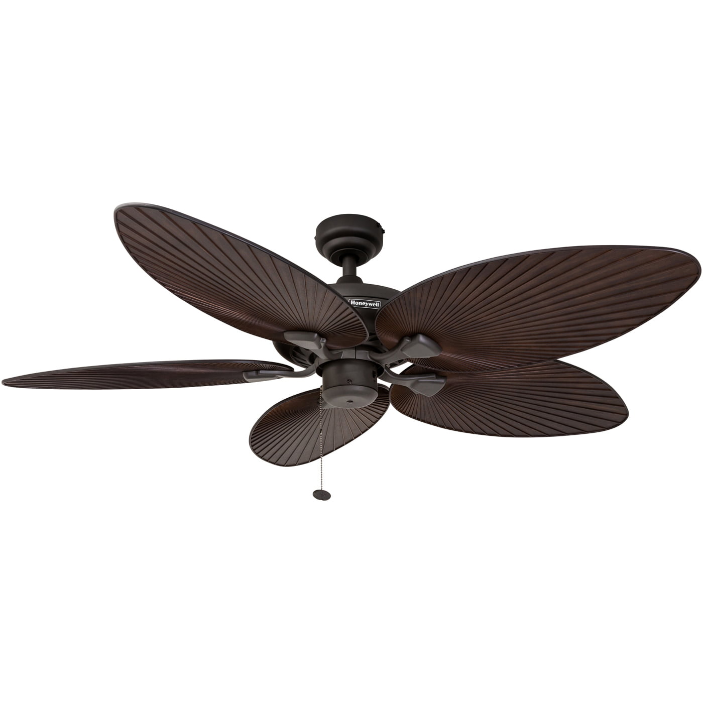 52″ Honeywell Palm Island Bronze Tropical Ceiling Fan. Brown. Metallic
