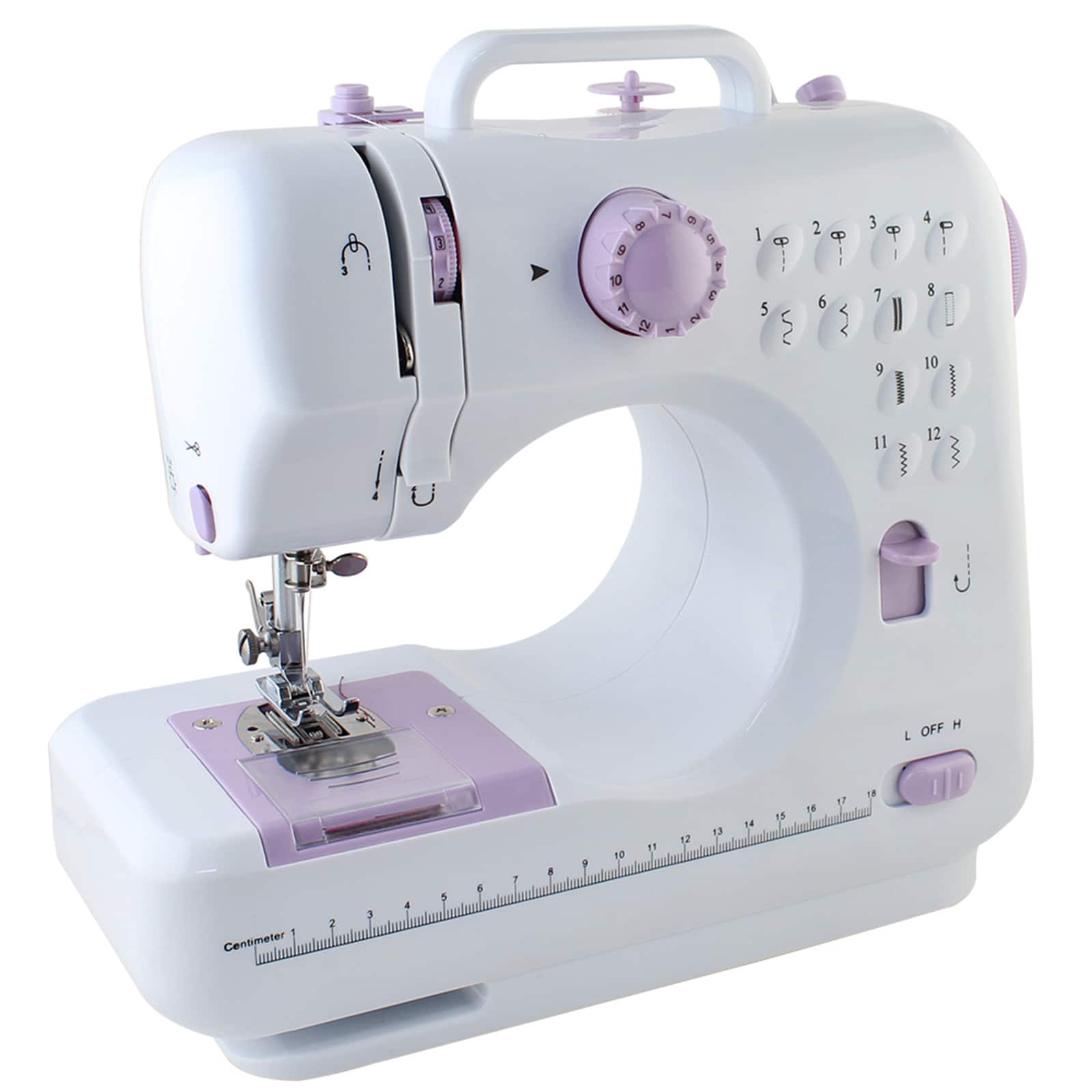 NEX Lavender Purple Modern Crafting Sewing Machine with 12 Built-In Stitches