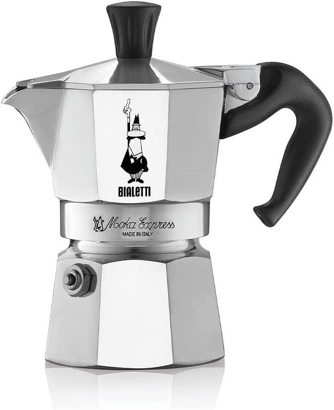 Bialetti - Moka Express: Iconic Stovetop Espresso Maker. Moka Pot 1 Cup (2 Oz - 60 Ml). Aluminium. Silver
