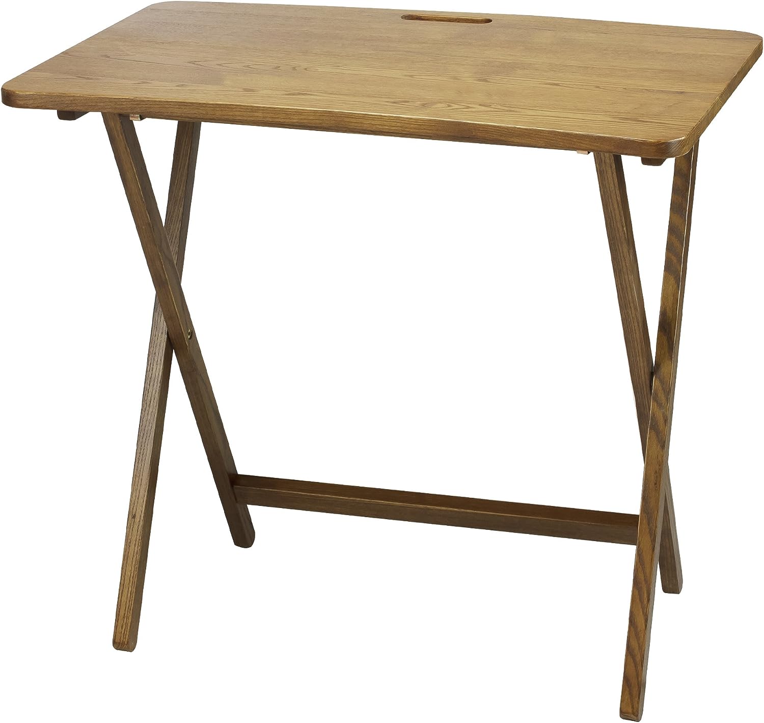 PRESTO PRODUCTS COMPANY American Trails Arizona Folding Table with Solid Red Oak.Warm Brown