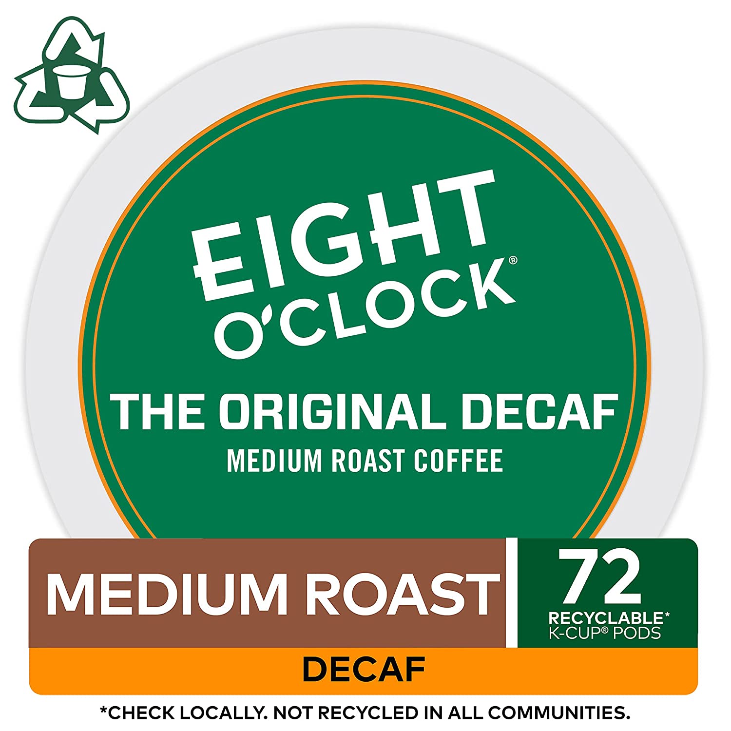 Eight O-Clock Coffee The Original Decaf. Single-Serve Coffee K-Cup Pods. Medium Roast. 12 Count (Pack of 6)