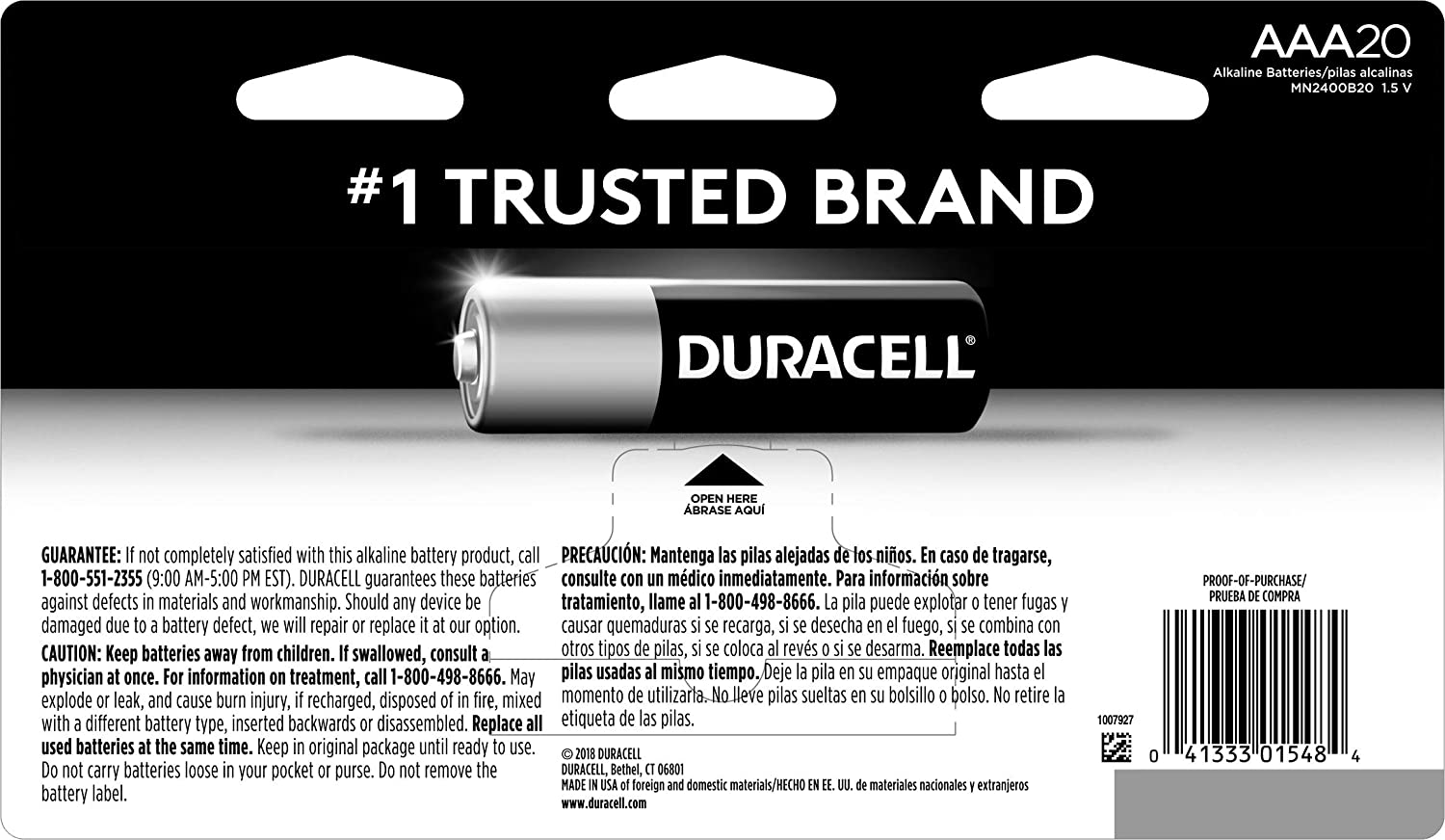 Duracell - CopperTop AAA Alkaline Batteries - Long Lasting. All-Purpose Triple