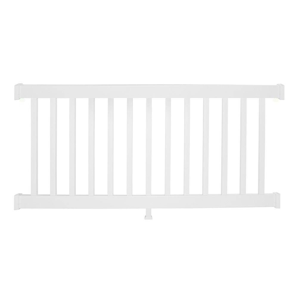 Weatherables White Vinyl Stair Railing Kit 3 ft. H x 8 ft. W