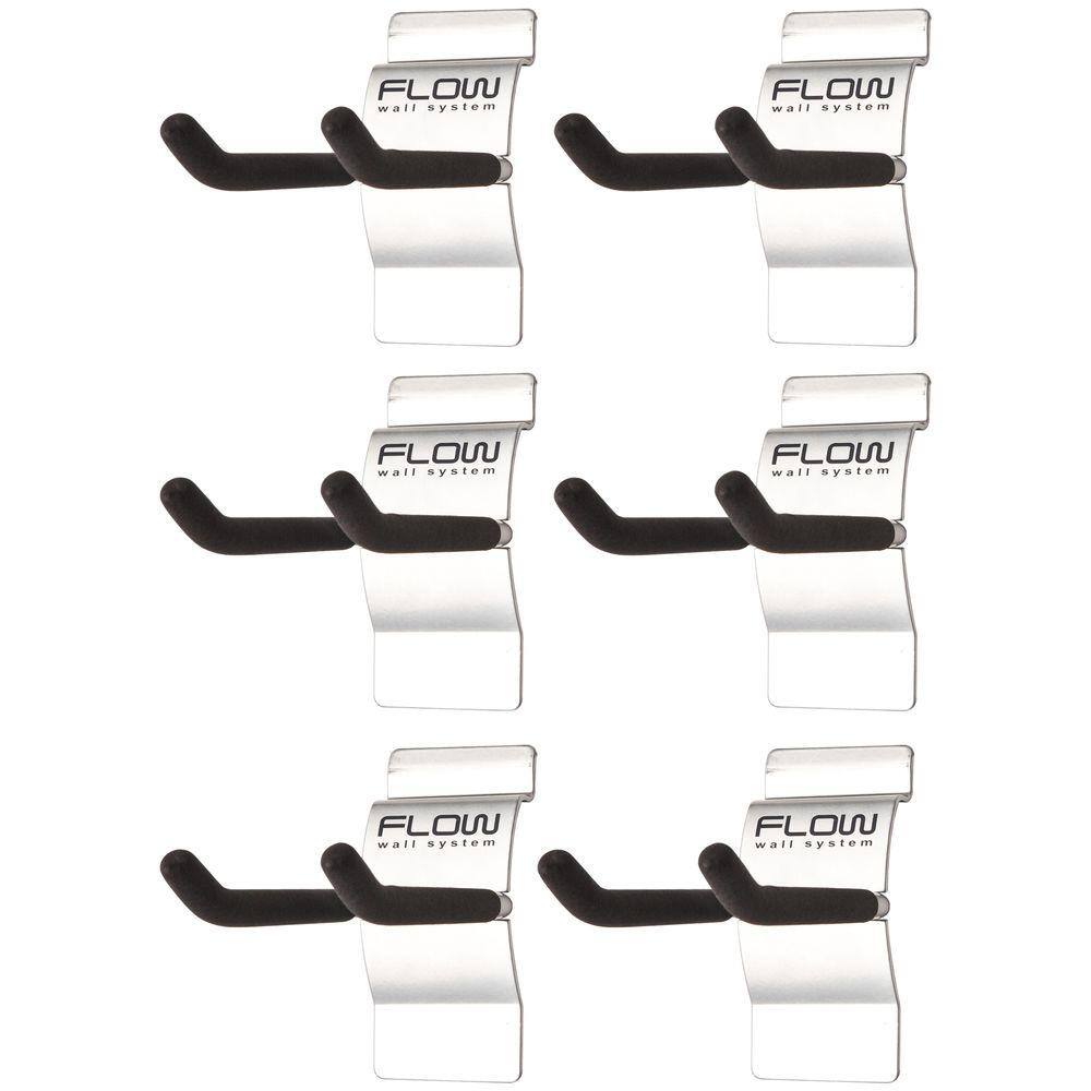 Flow Wall FSH-041-6 Silver Storage Hook (6-Pack)
