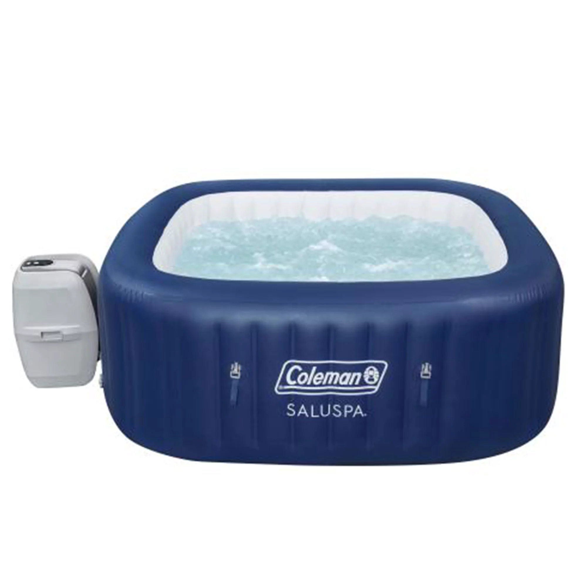 Coleman Atlantis SaluSpa 140 AirJet Square 4-6 Person Inflatable Hot Tub Spa with Cover. Blue