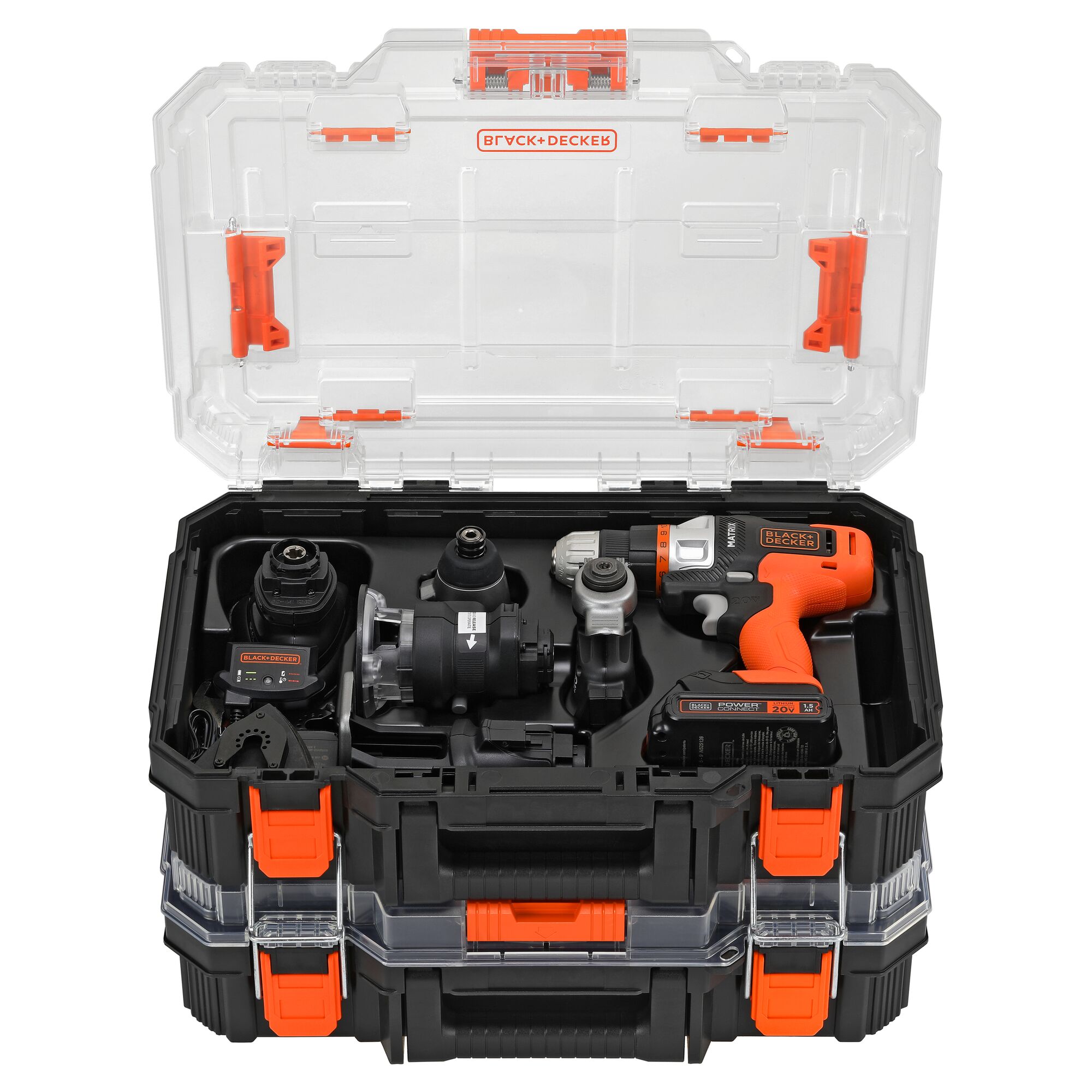 BLACK+DECKER MATRIX 20V MAX 12-Tool 20-volt Max Power Tool Combo Kit with Hard Case (1 Li-ion Battery Included and Charger Included)