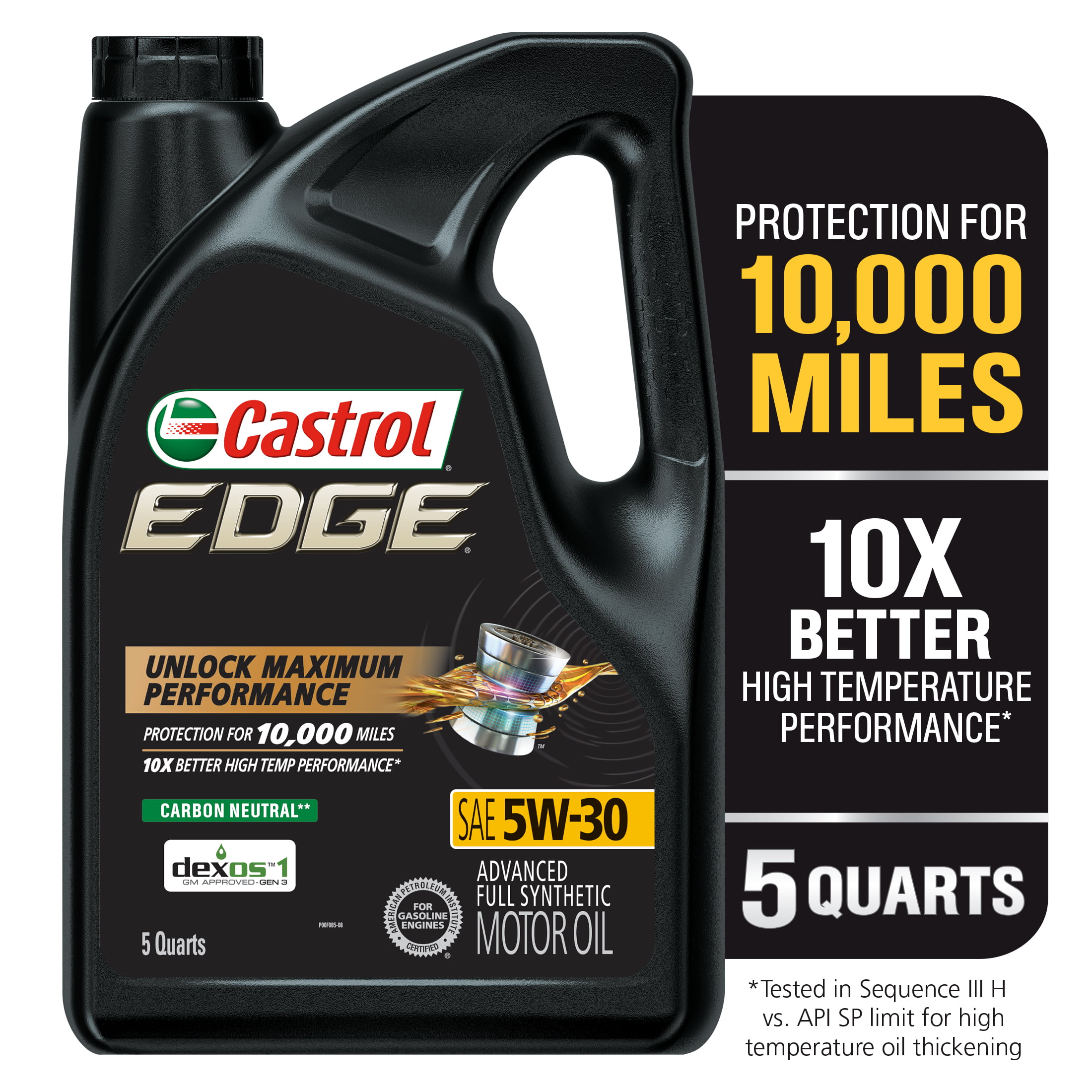 Castrol EDGE 5W-30 Advanced Full Synthetic Motor Oil. 5 Quarts