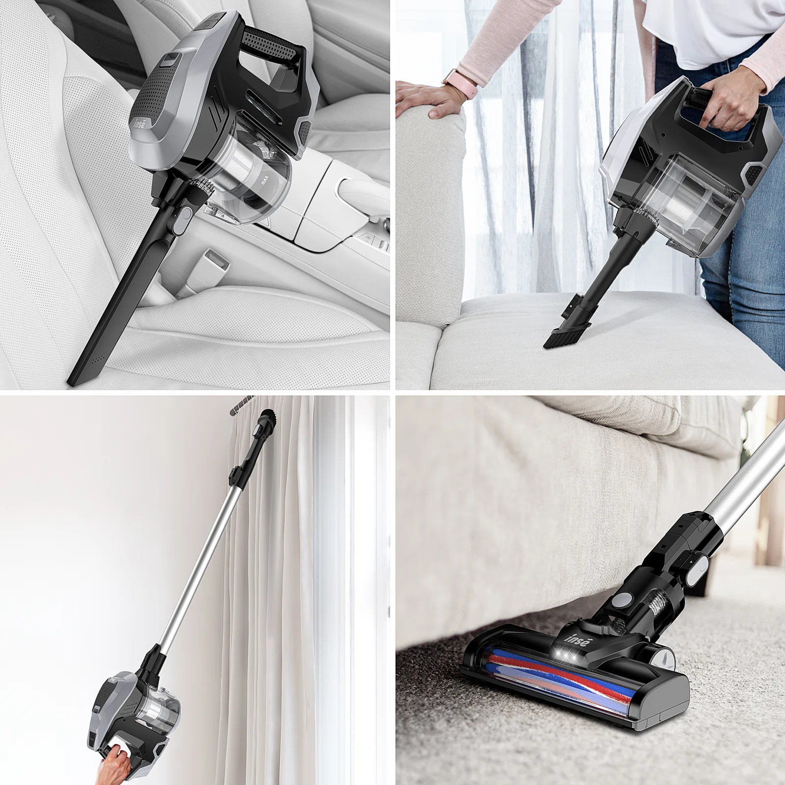 INSE M500 Cordless Bagless Stick Vacuum