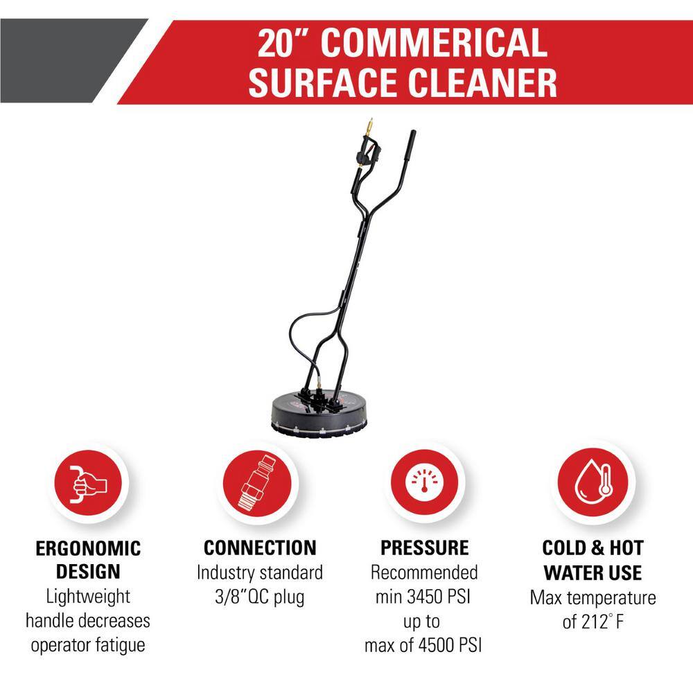 SIMPSON 80182 Universal 20 in. Surface Cleaner for Hot/Cold Water Pressure Washers Rated Between 3450 PSI and 4500 PSI