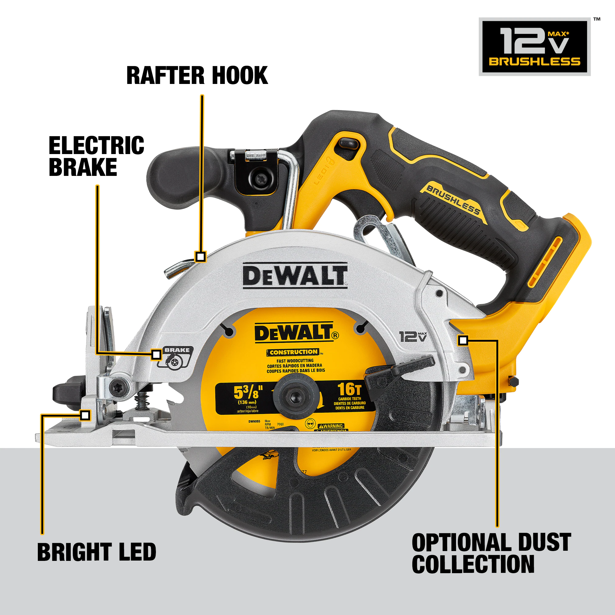 DEWALT DCS512B XTREME 12-Volt Max 5-3/8-in Brushless Cordless Circular Saw (Tool Only)