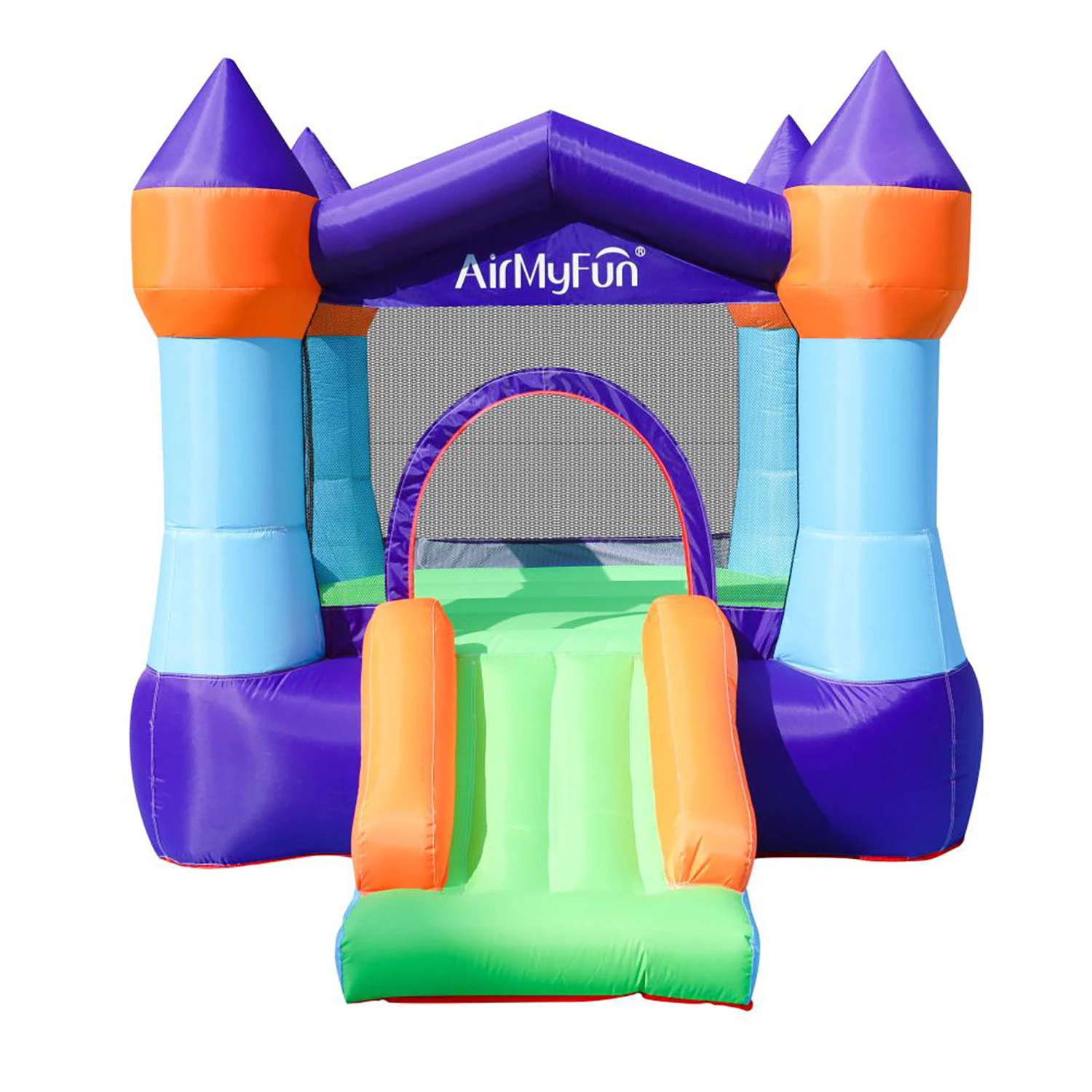 AirMyFun Classic Jumping Castle. Indoor Portable Bounce House with Air Blower. Bouncing Area with Mini Slide for Kids to Have Fun