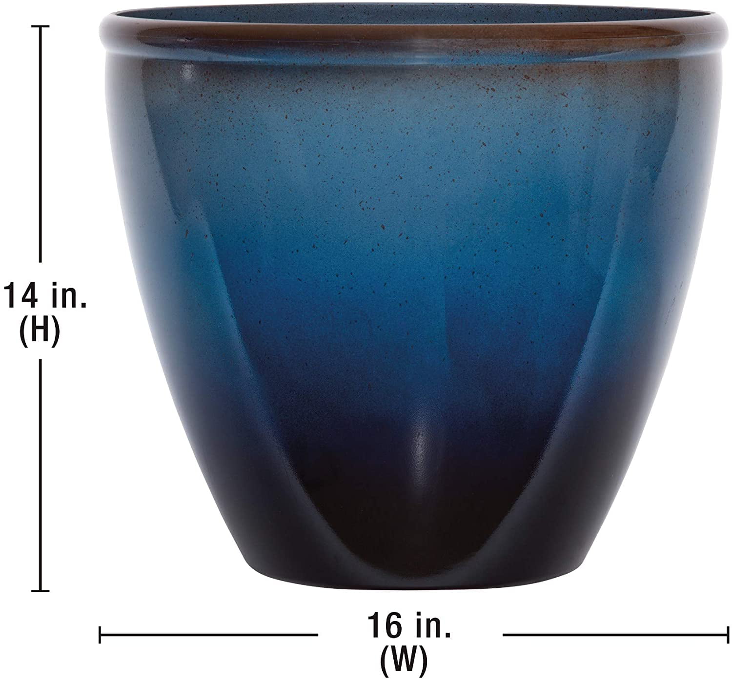 Suncast 1606NP36 Seneca 16″ Ombre Decorative Durable Resin Planter Blue & Brown