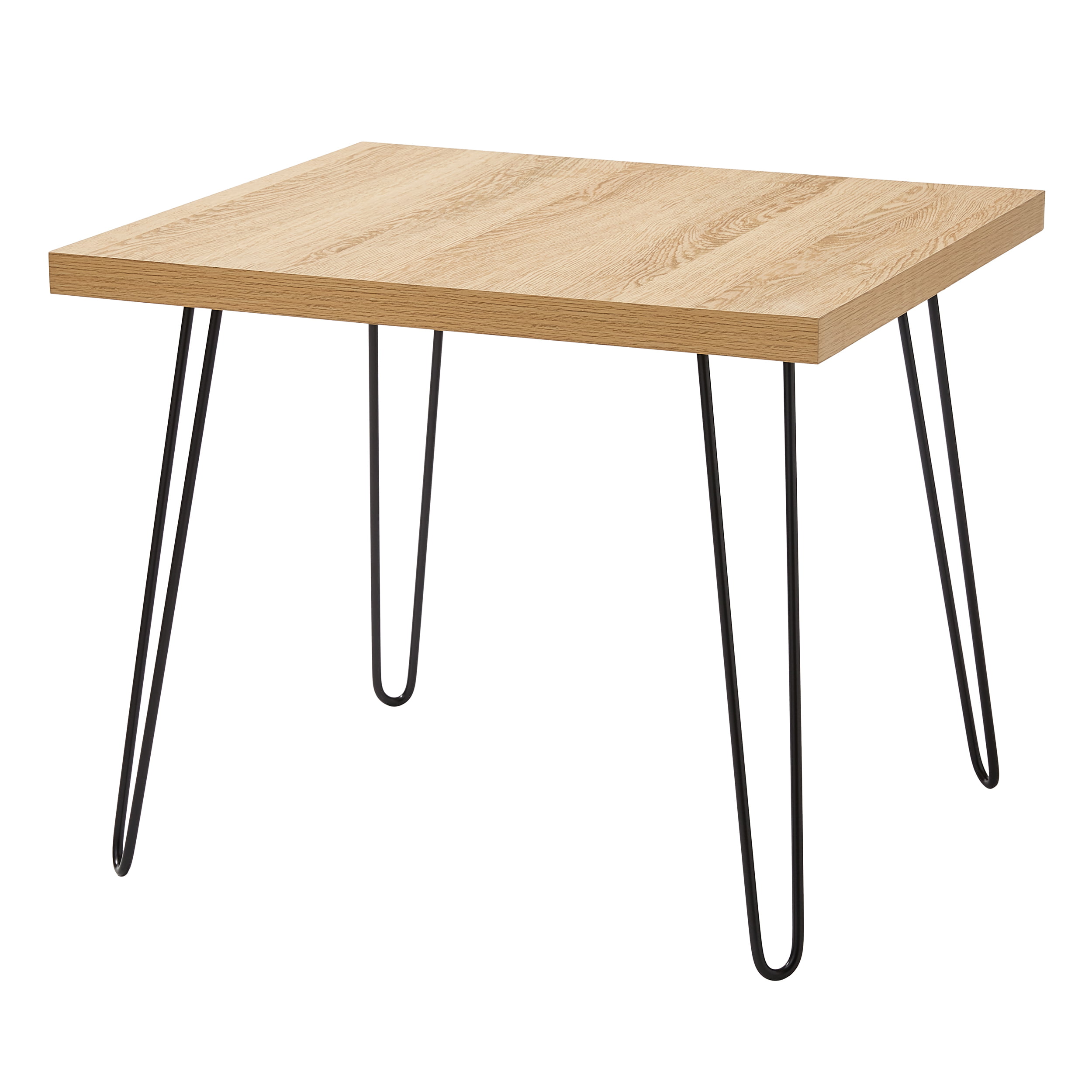 Mainstays Hairpin Leg Square Side Table. Oak