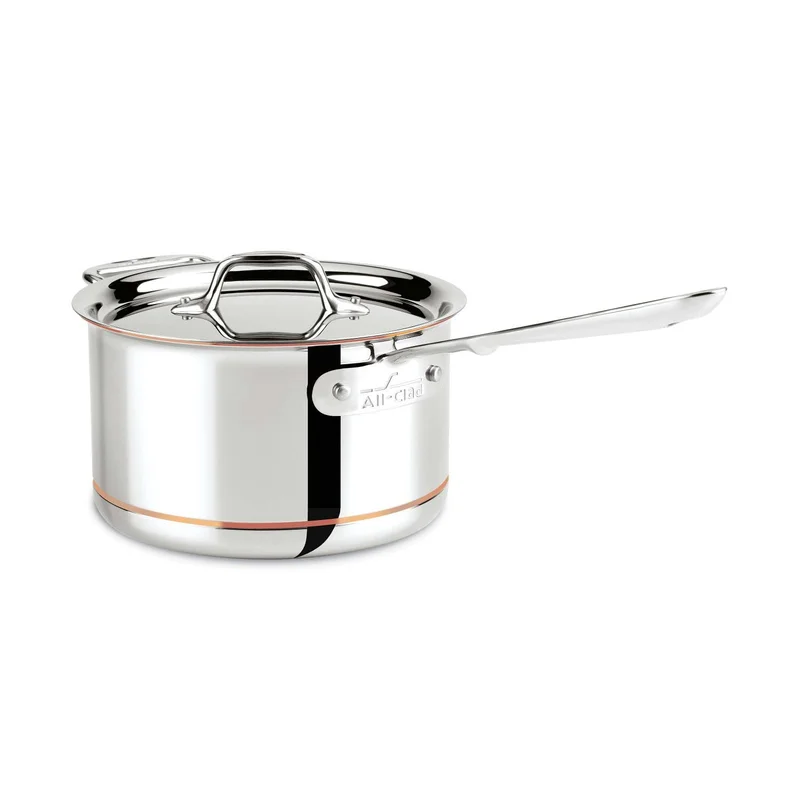 All-Clad 6203 SS Copper Core 5-Ply Bonded Dishwasher Safe Saucepan with Lid / Cookware. 3-Quart. Silver