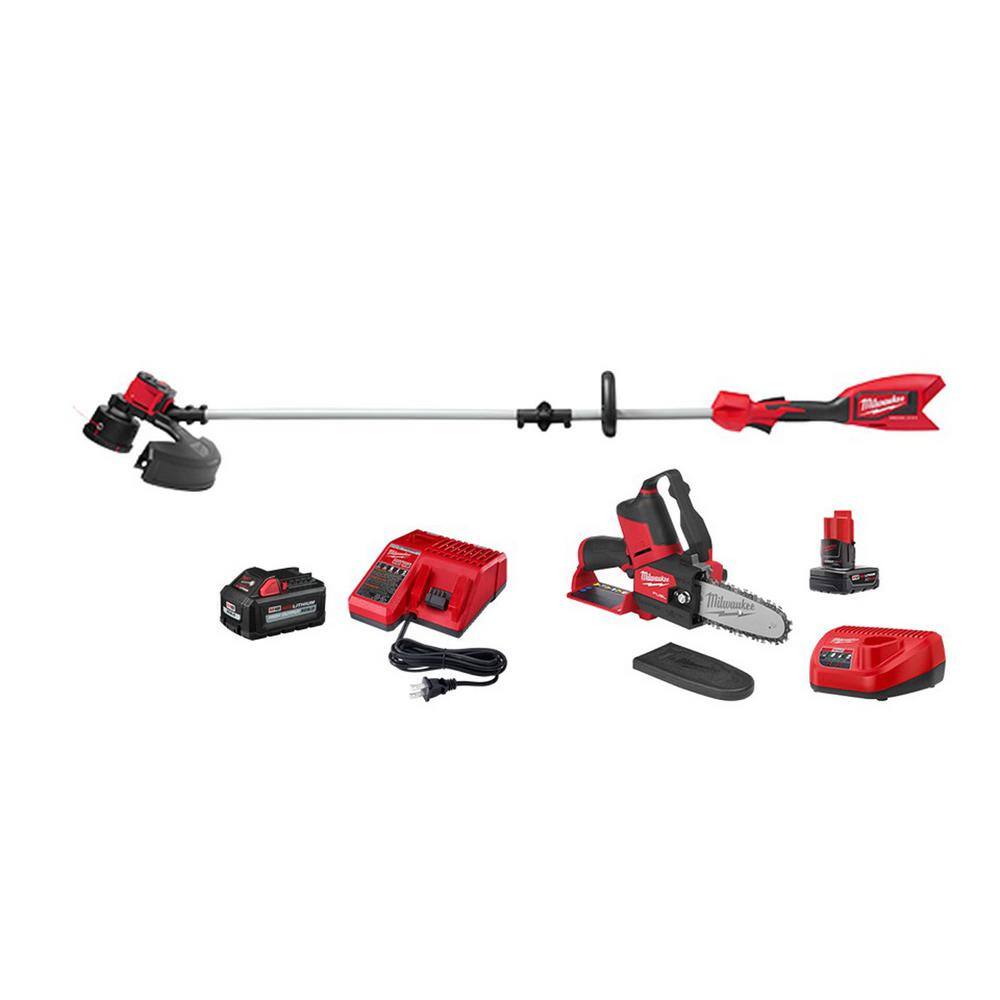 Milwaukee  M18 18V Lithium-Ion Brushless String Trimmer Kit with M12 FUEL 12V Lithium-Ion Brushless 6 in. Pruning Saw Kit