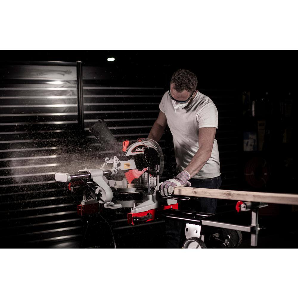 XtremepowerUS 50126-H2 15 Amp 12 in. 4.000 RPM Corded Single-Bevel Sliding Compound Miter Saw