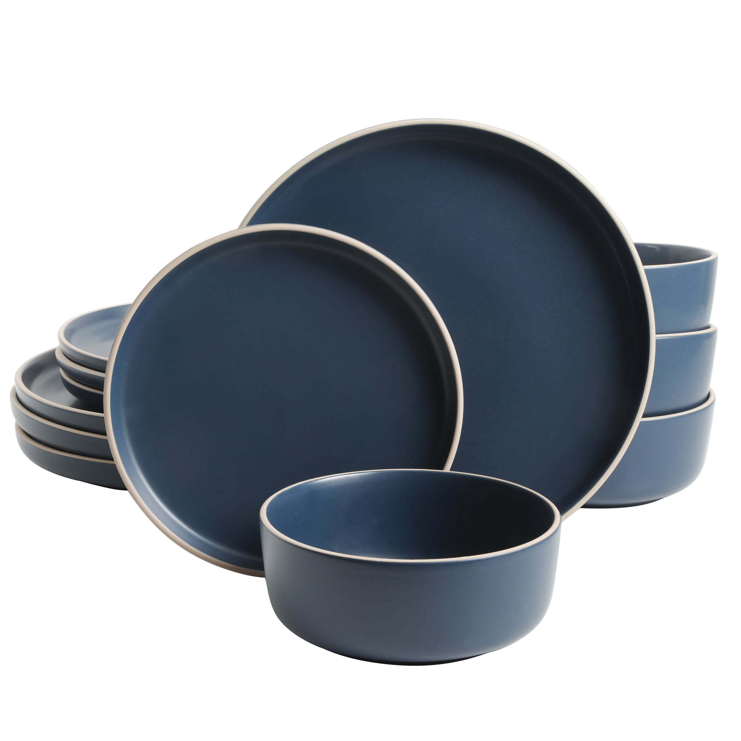 Gibson Home Everyday Essential Cobalt Dinnerware Set. 12-Piece Set