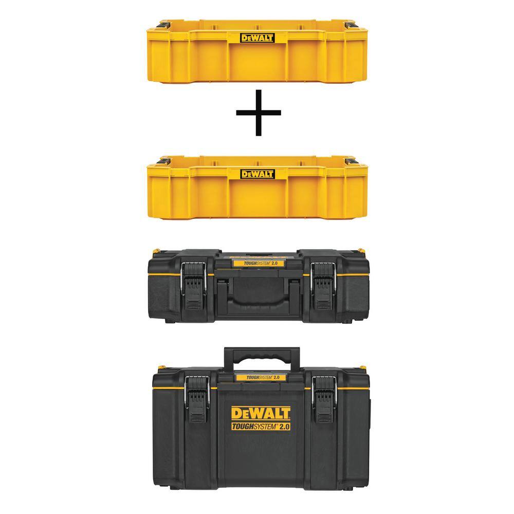 DEWALT DWST08120W16530 TOUGHSYSTEM 2.0 22 in. Deep Tool Tray (2 Pack). TOUGHSYSTEM 2.0 Small Tool Box and Large Tool Box