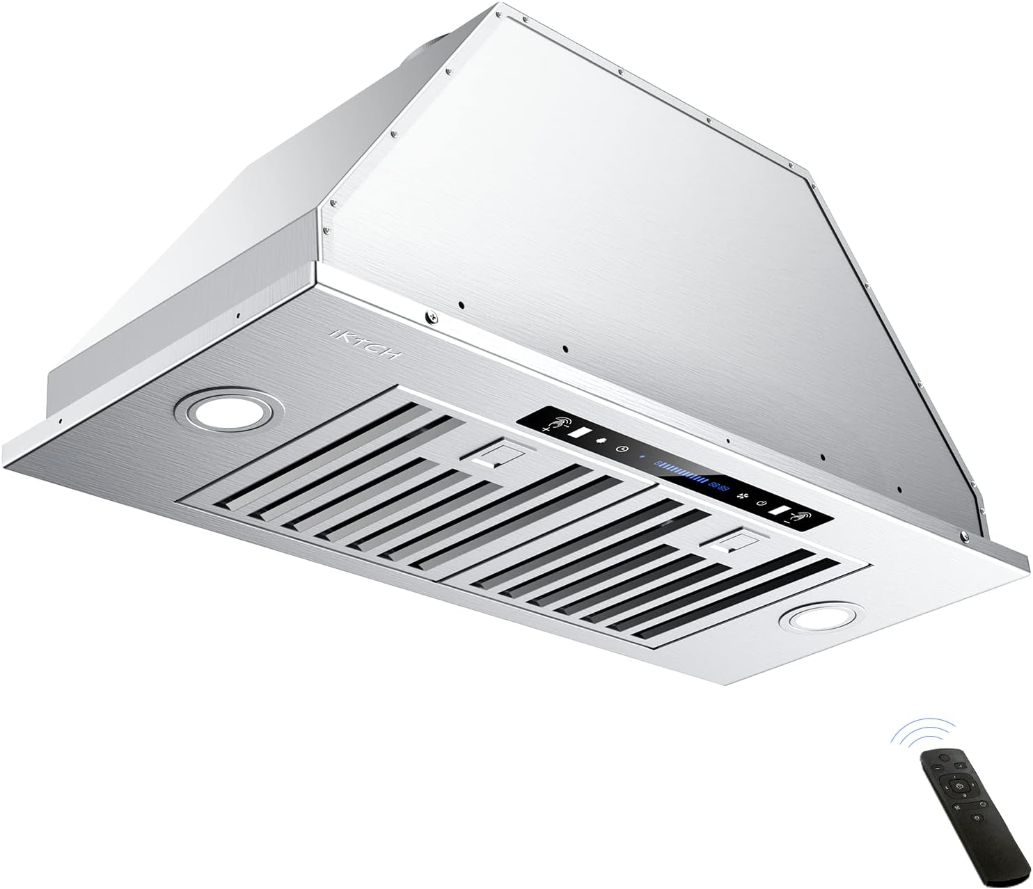 IKTCH 30 inch Built-in/Insert Range Hood 900 CFM. Ducted/Ductless Convertible Duct. Stainless Steel Kitchen Vent Hood with 4 Speed Gesture Sensing&Touch Control Panel(IKB01-30)