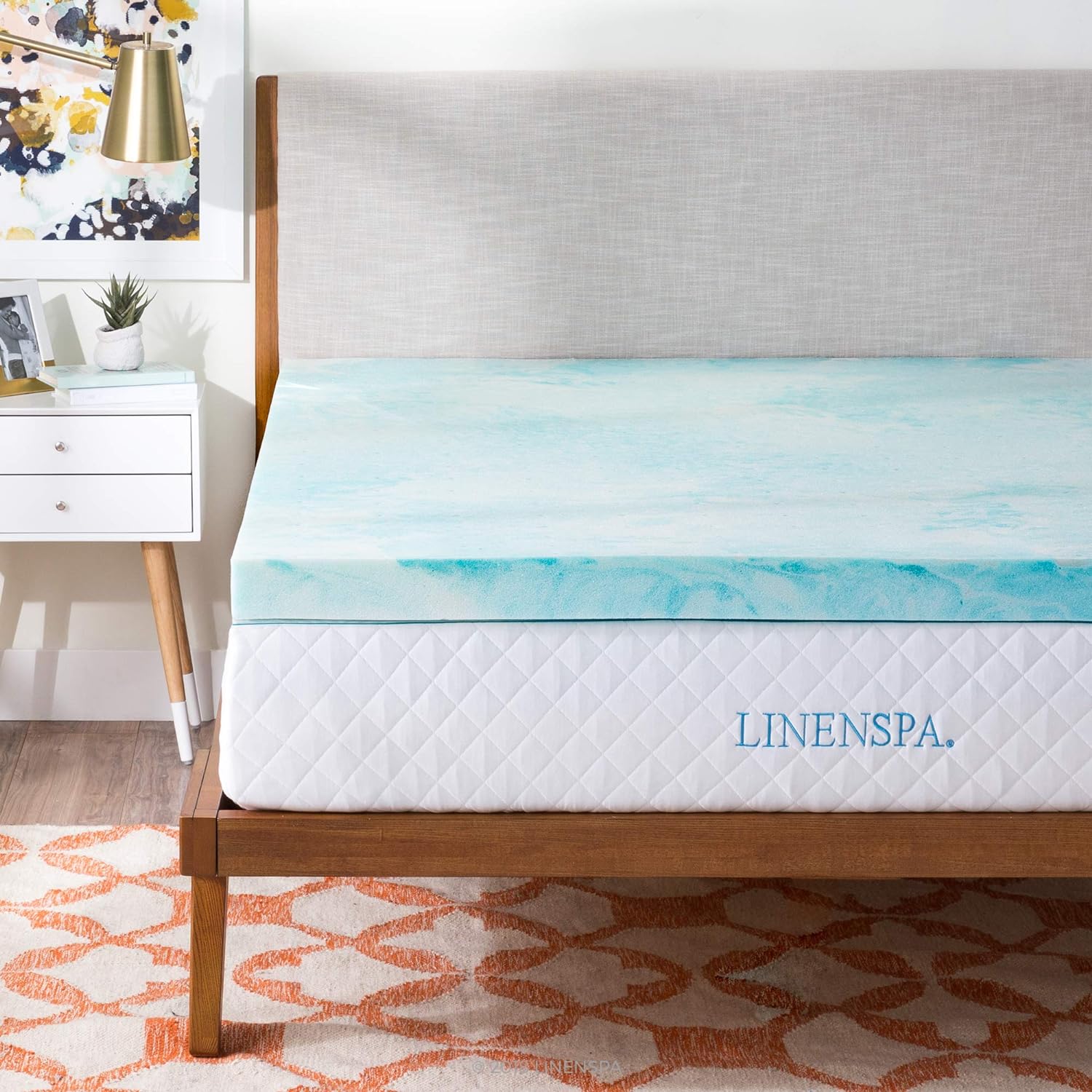 Linenspa 3 Inch Mattress Topper Twin - Gel Swirl Memory Foam Twin Mattress Topper – CertiPUR-US Certified - Twin Foam Pad