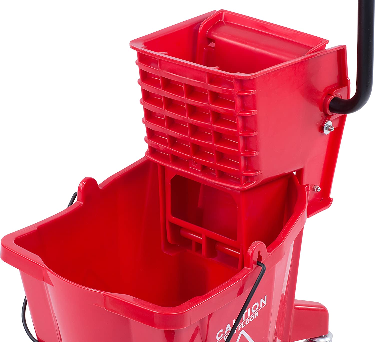 Carlisle 3690805 Commercial Mop Bucket With Side Press Wringer. 26 Quart Capacity. Red