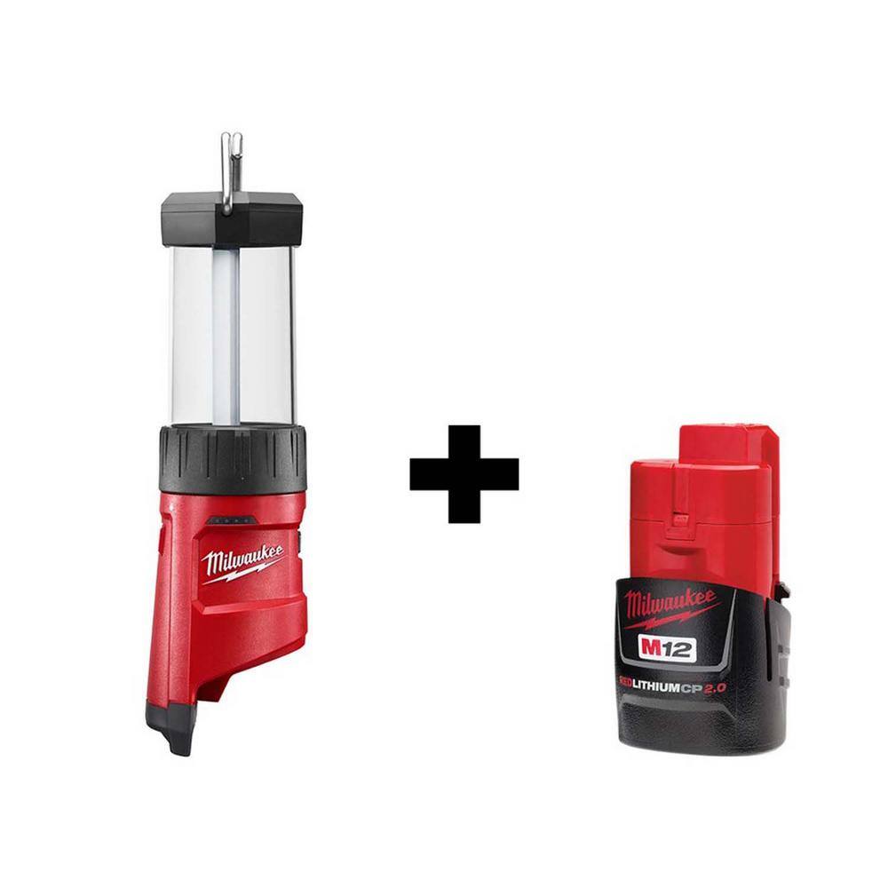 Milwaukee 2362-20-48-11-2420 M12 12-Volt Lithium-Ion Cordless 400-Lumen LED Lantern/Flood Light with M12 2.0Ah Battery