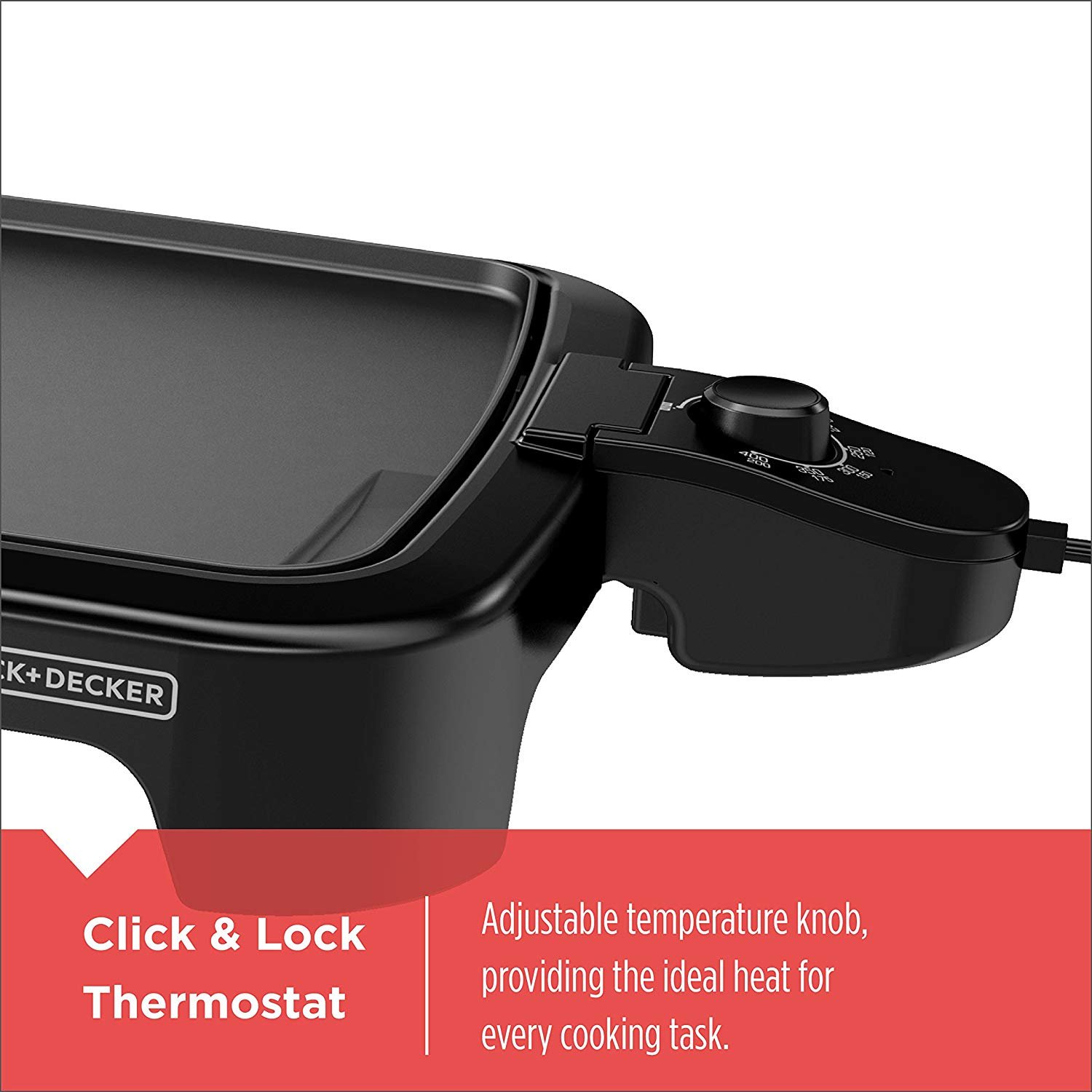 BLACK+DECKER Family-Sized Electric Griddle with Drip Tray. GD2011B