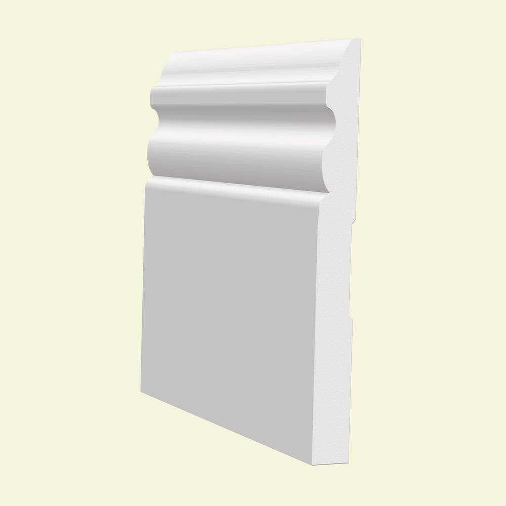 MTRIM BB-WPB5180-PP Baseboard - 9/16 in. Height x 5.25 in. Width x 12 ft. Length - EPS Composite White Colonial Moulding (ProPack 8 Eaches)