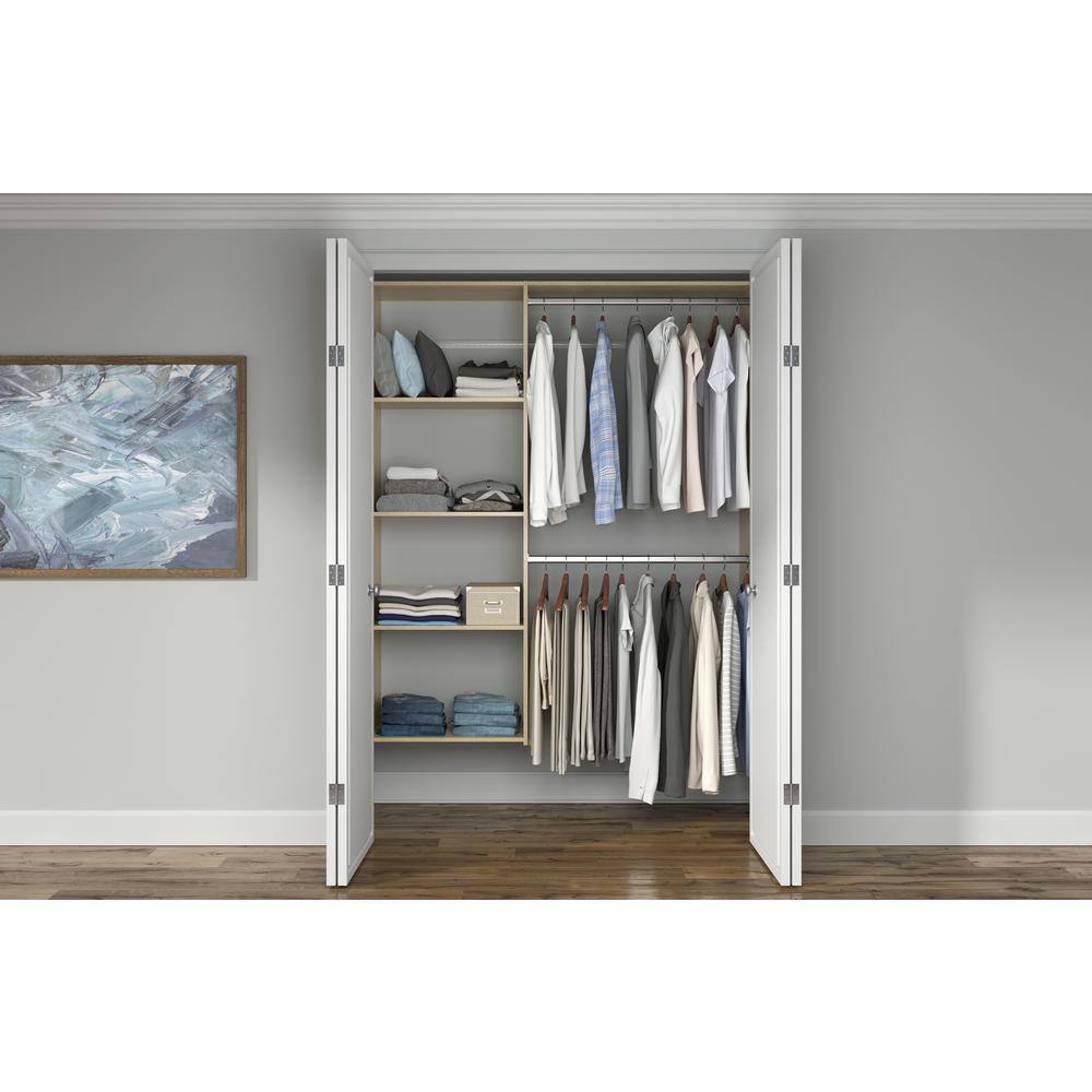 Closet Evolution HG18 36 in. W - 60.625 in. W Harvest Grain Wood Closet System