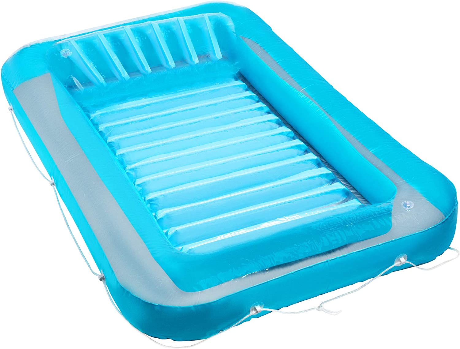Inflatable Tanning Pool Lounge Float | Suntan Raft Float | Personal Pool Lounger | Tanning Pool with Pillow | Sunbathing Pool (Blue) | 13 Years+