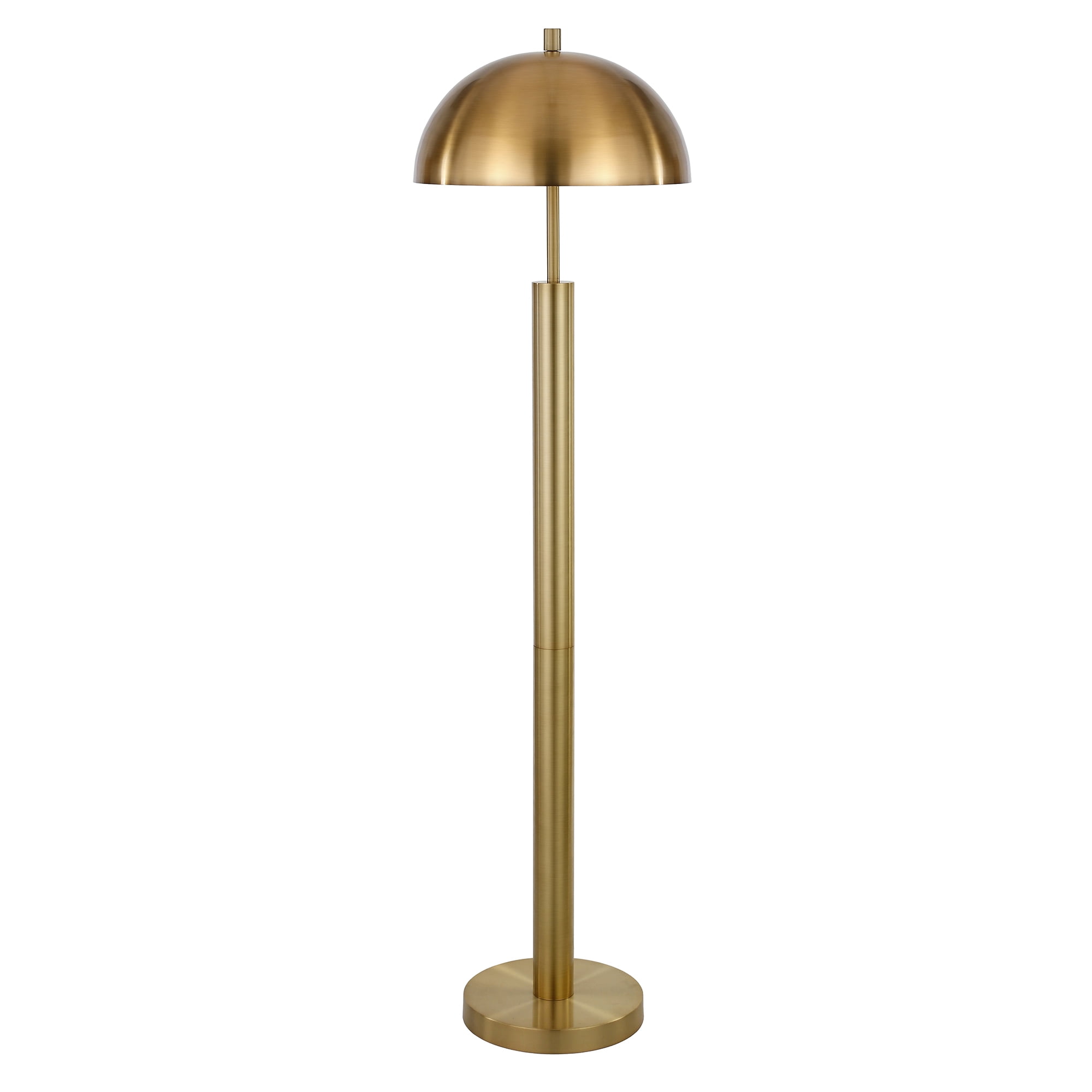 Evelyn&Zoe Mid-Century 58 in 1-Light Adjustable Height Floor Lamp. Gold