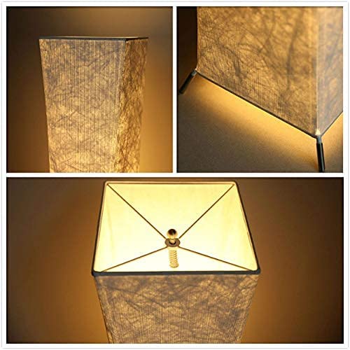 LEONC Design 61” Creative LED Floor Lamp. Softlighting Minimalist Modern Contemporary with Fabric Shade & 2 Bulbs Floor Lamps for Living Room Bedroom Warm Atmosphere(Tyvek Dupont 10 x 10 x 61 inch)